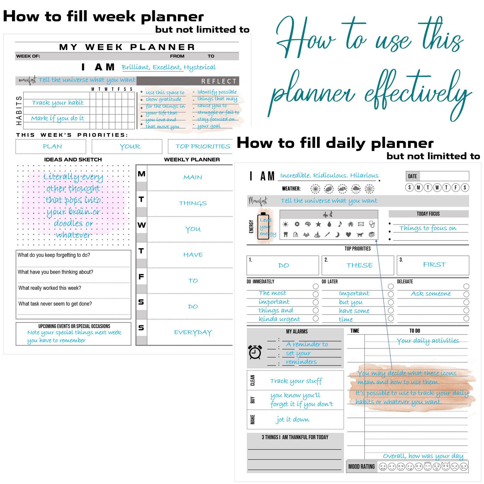 The Adhd Planner For Adults – 6 Month Undated Weekly Daily Full Focus Planner