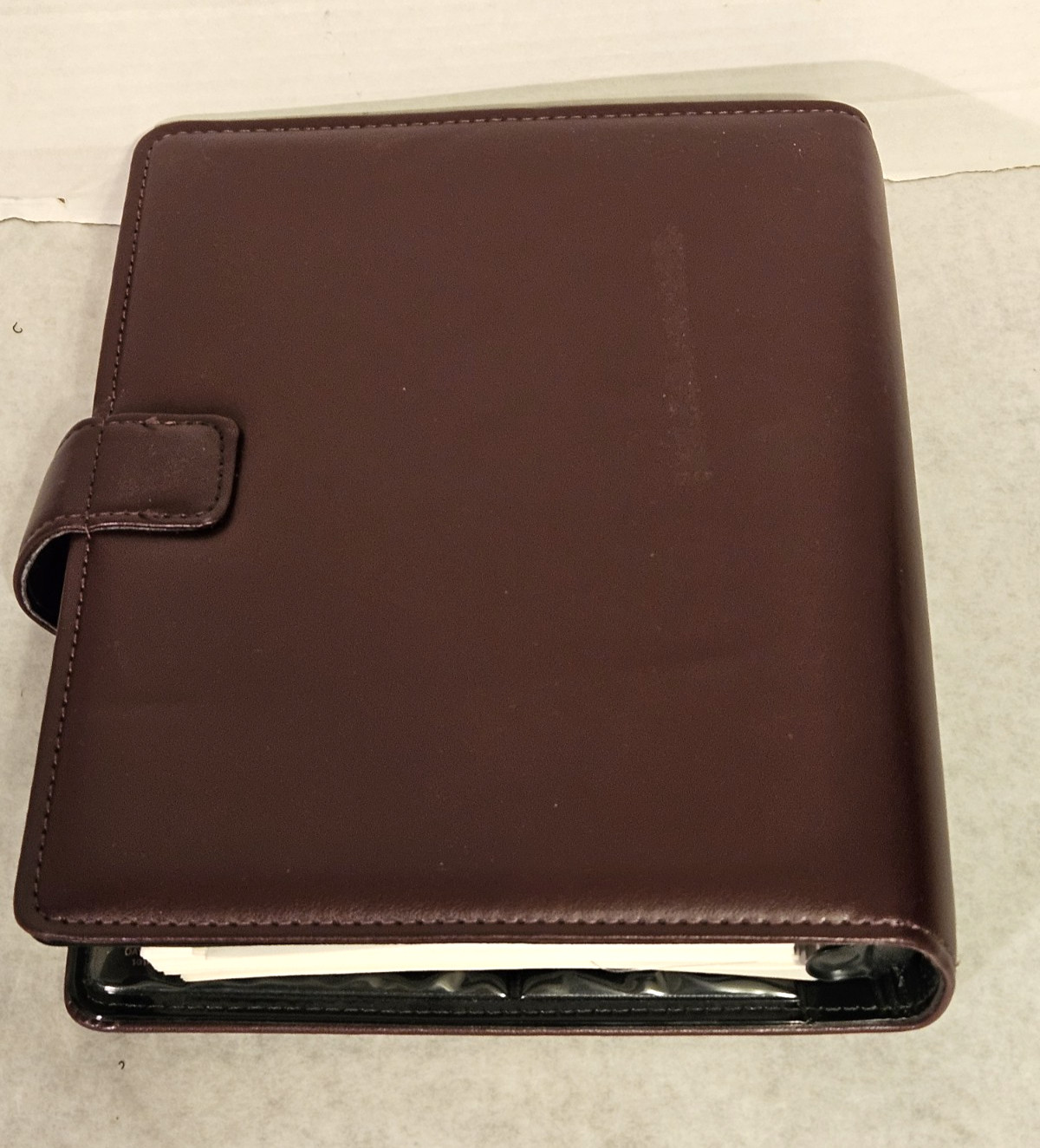 Vtg 1994 Leather Day Runner Classic Edition Planner 3-Ring Binder Burgundy