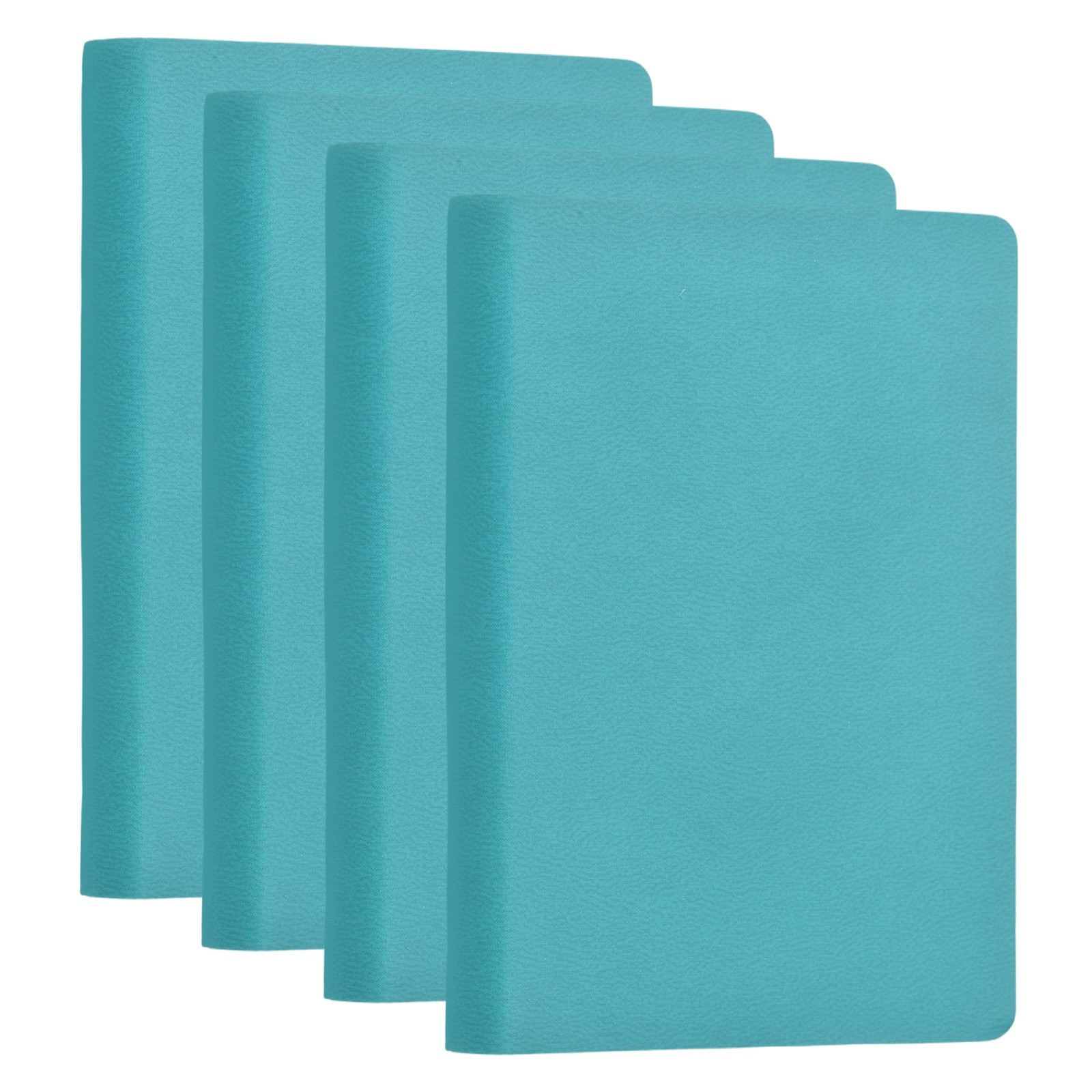 4Pcs Leather Pocket Notebook, 4×3″ A7 Hardcover Small Mini Notebooks, Light Blue