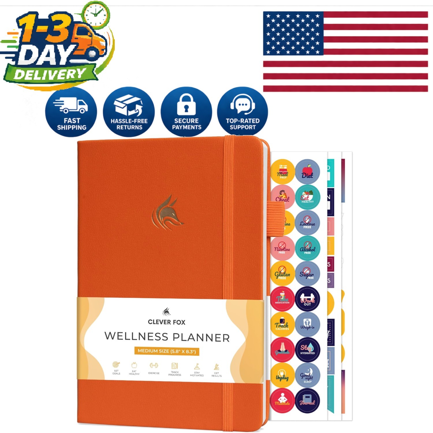 Stylish Daily & Weekly Health Planner: Track Meals & Wellness Goals Effortlessly