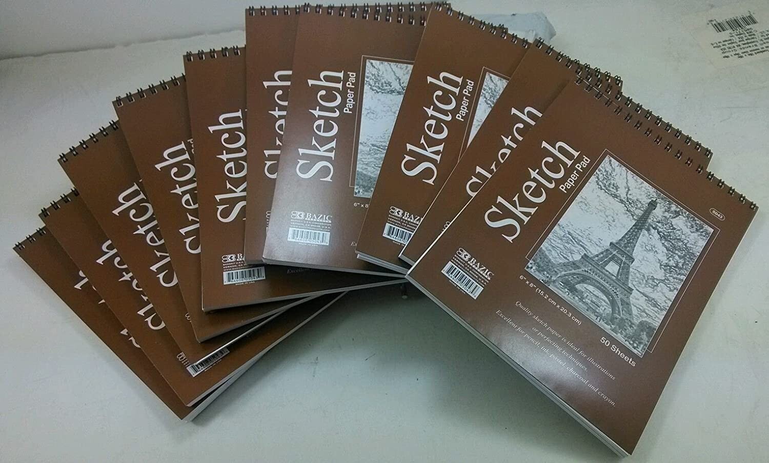10 Pcs 50 Sheets 6 X 8″ Top Bound Spiral Sketch Book Paper Pad for drawing Draft