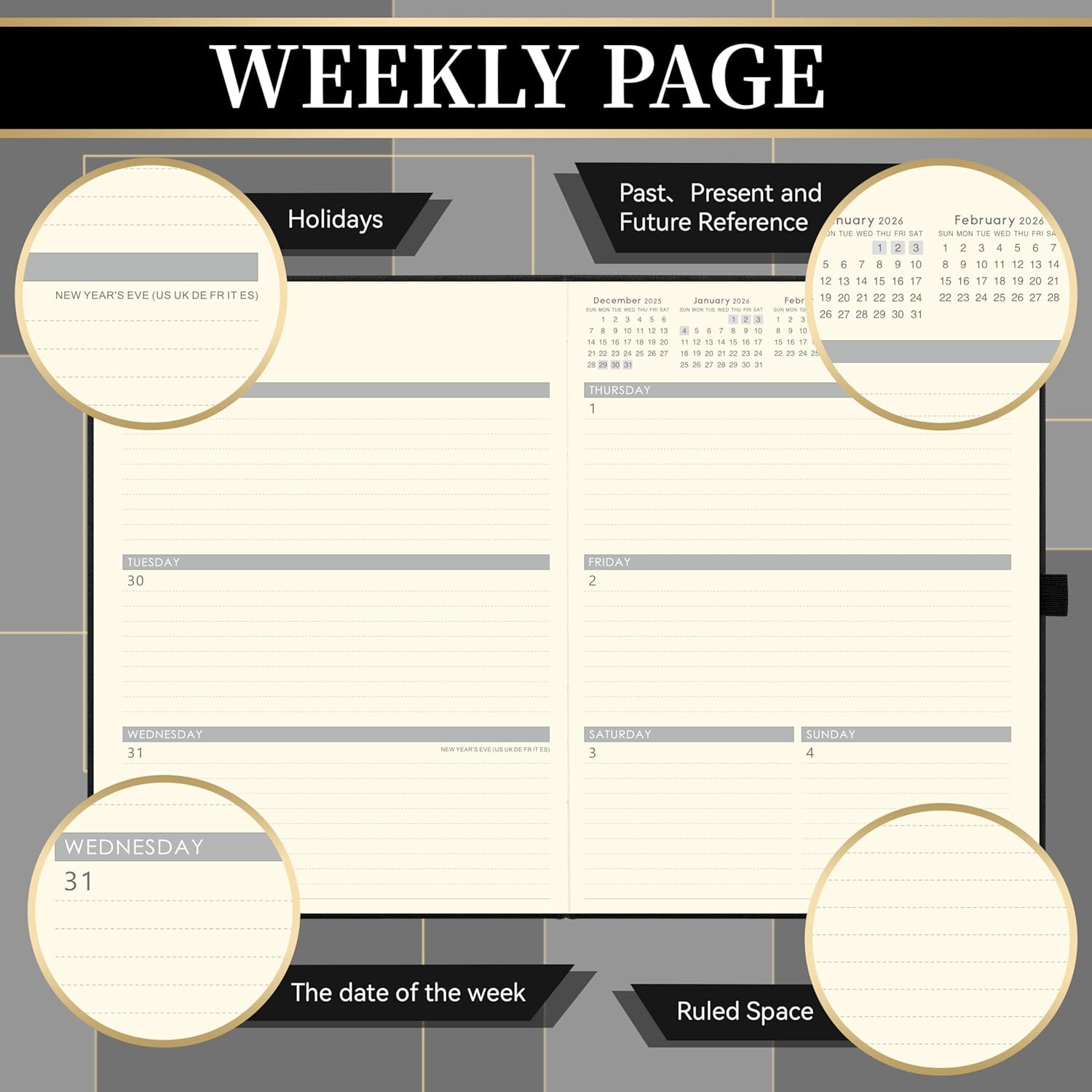 2026 Planner – Weekly and Monthly Planner 2026, Jan.2026 – Dec.2026, 9″ X 11″, 2