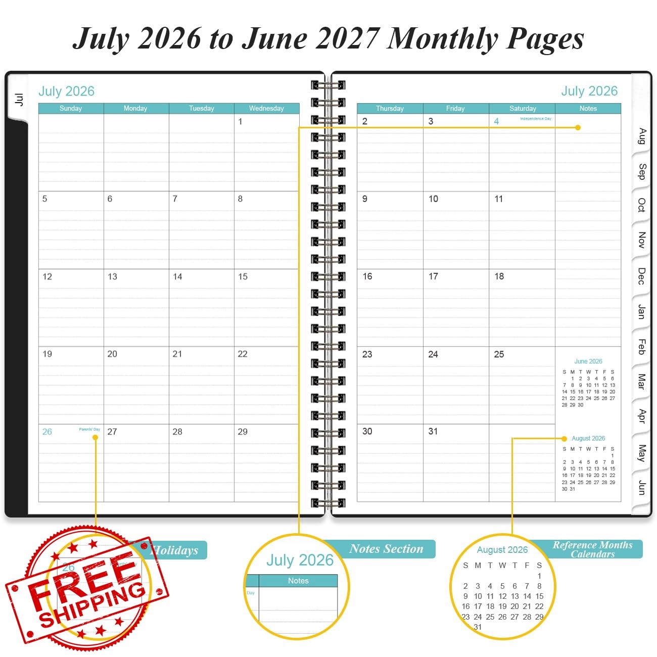 Yaridar Appointment Book 2026-2027 Black