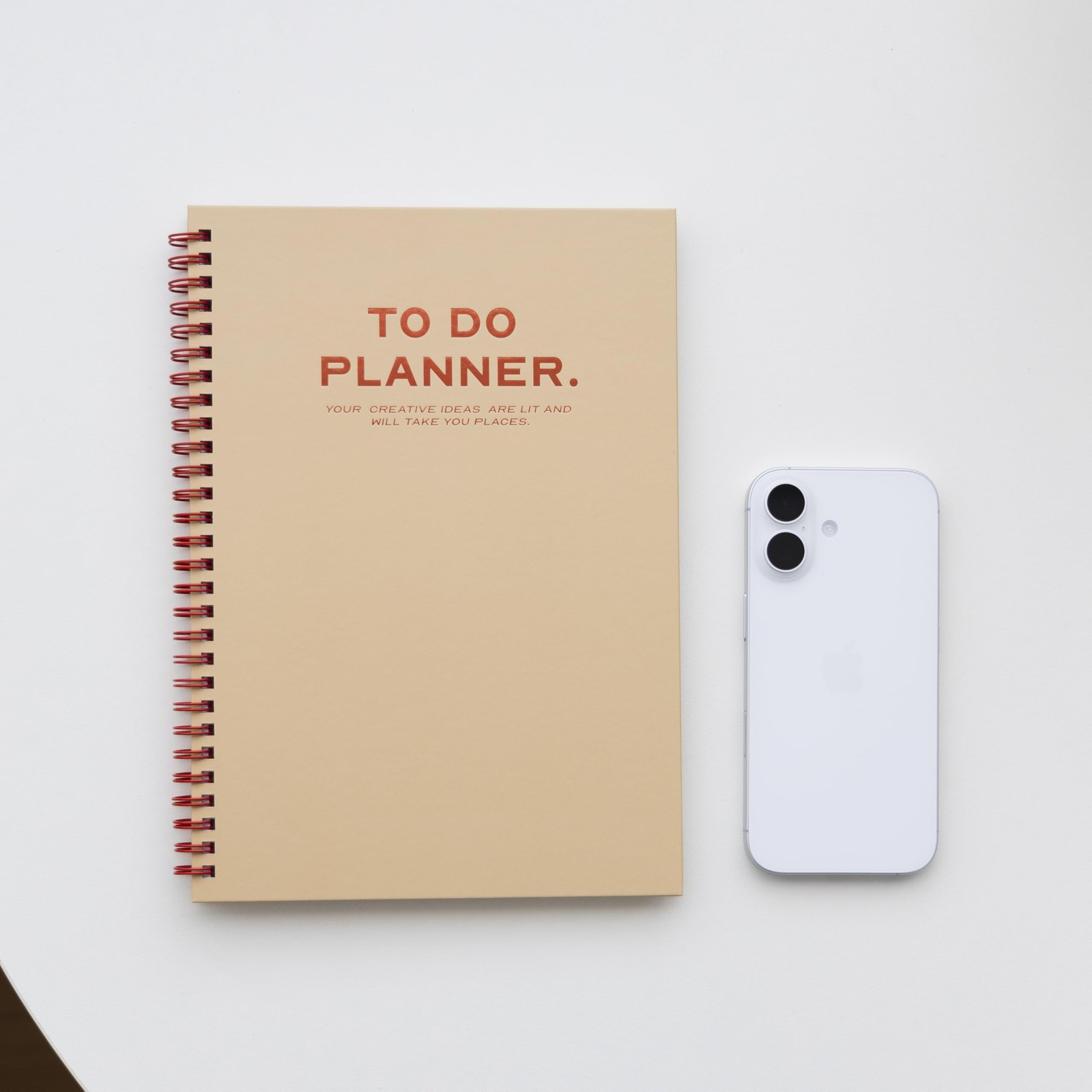 LEBORN Undated Daily Planner, Spiral To Do 6.9 x 9.8 inches, Blush Pink