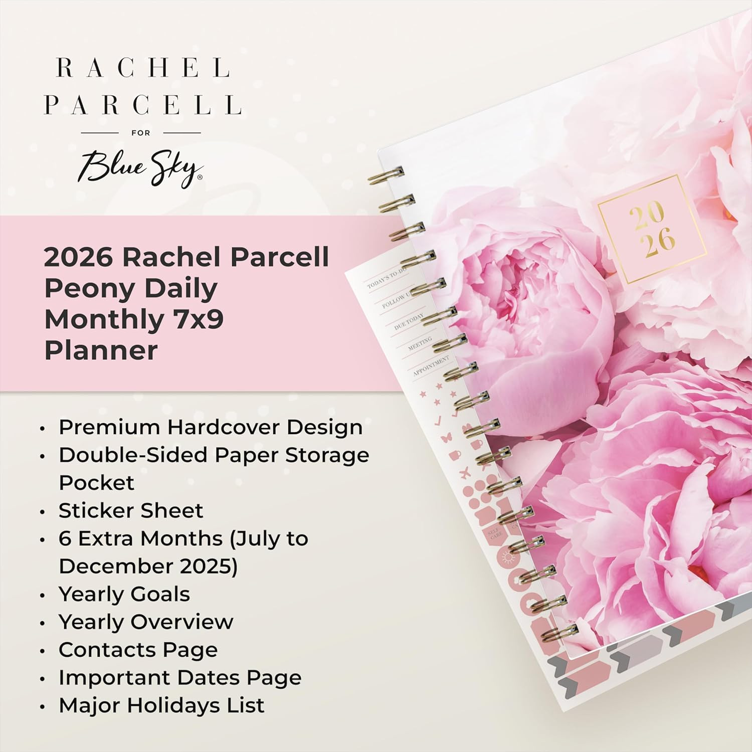 2026 Daily and Monthly Planner Calendar, January – December, 7″ X 9″, Hard Cover