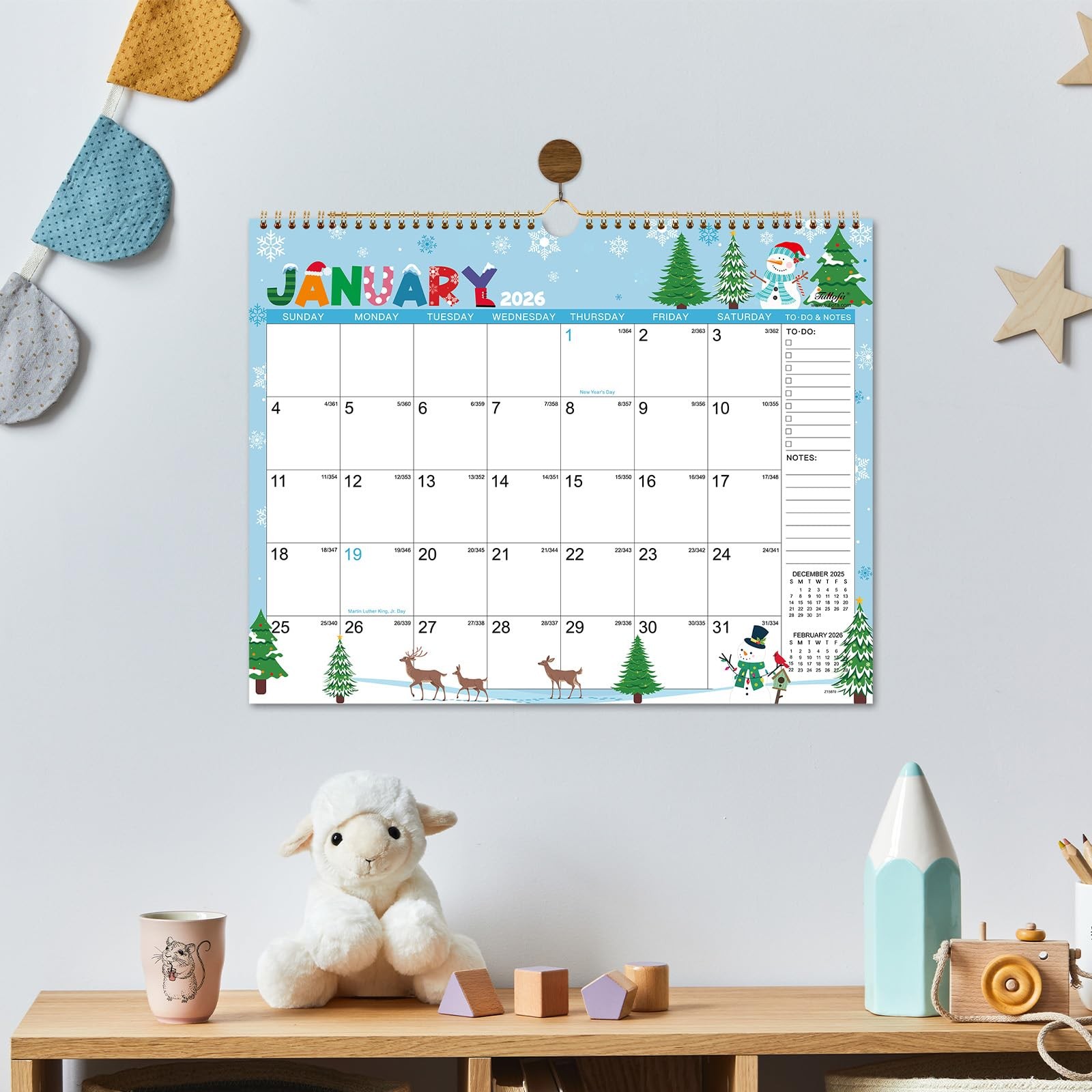 2026 Calendar – 2026 Wall Calendar, January 2026 – 14.8″ x 11.6″, Multicolor