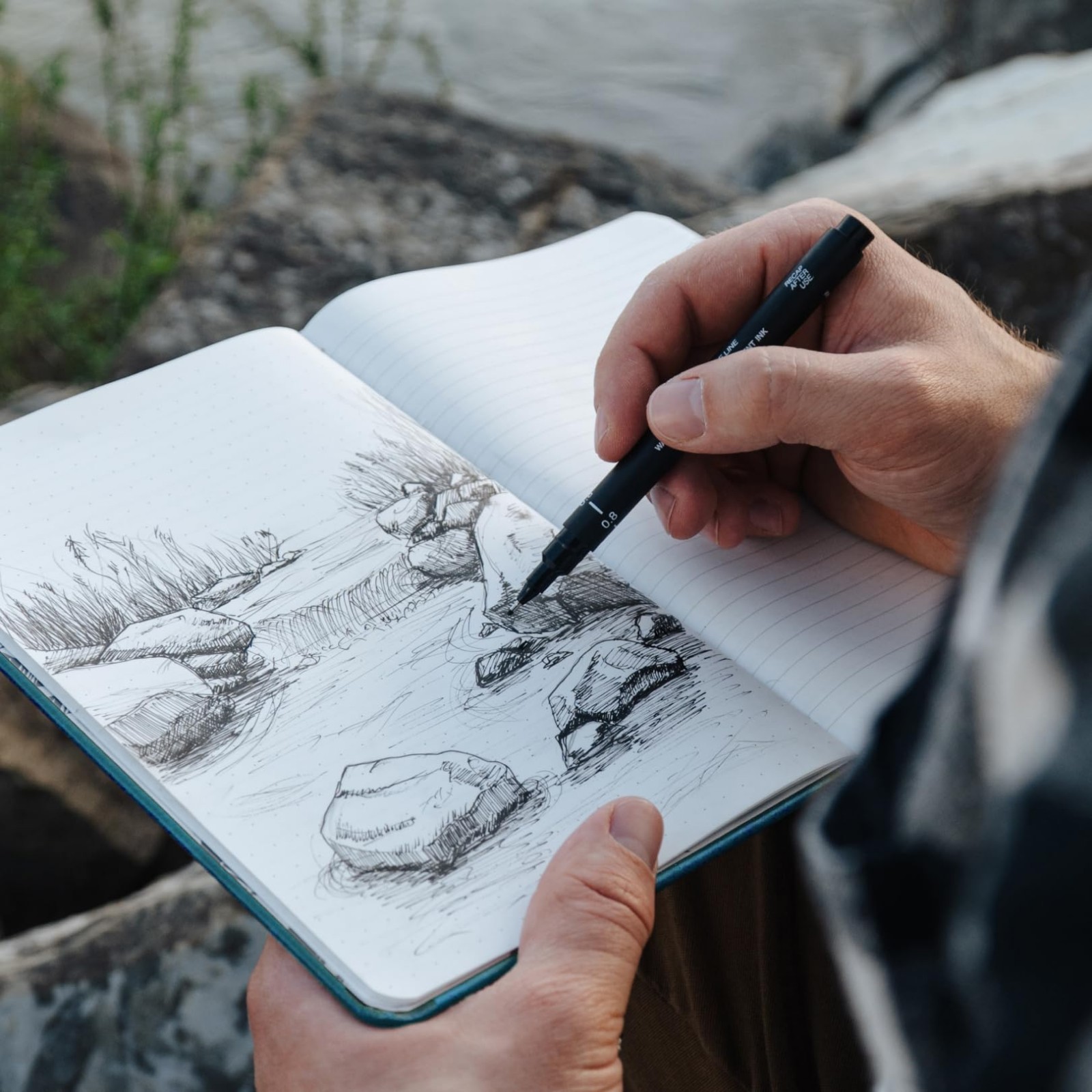 A5 Waterproof Field Journal – Vegan Leather, 144 Pages, Ruled & Dot Grid, Teal