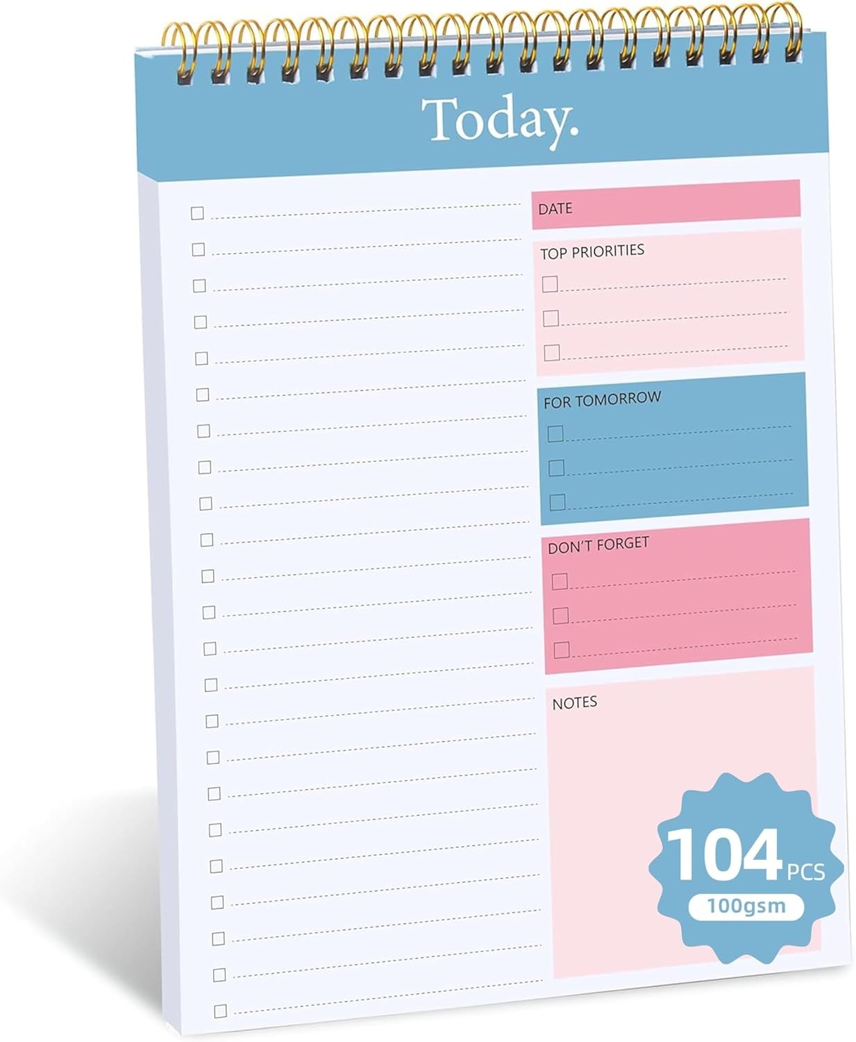 Compact 6.5″ x 9.8″ Spiral To Do List Notepad – Boost Productivity