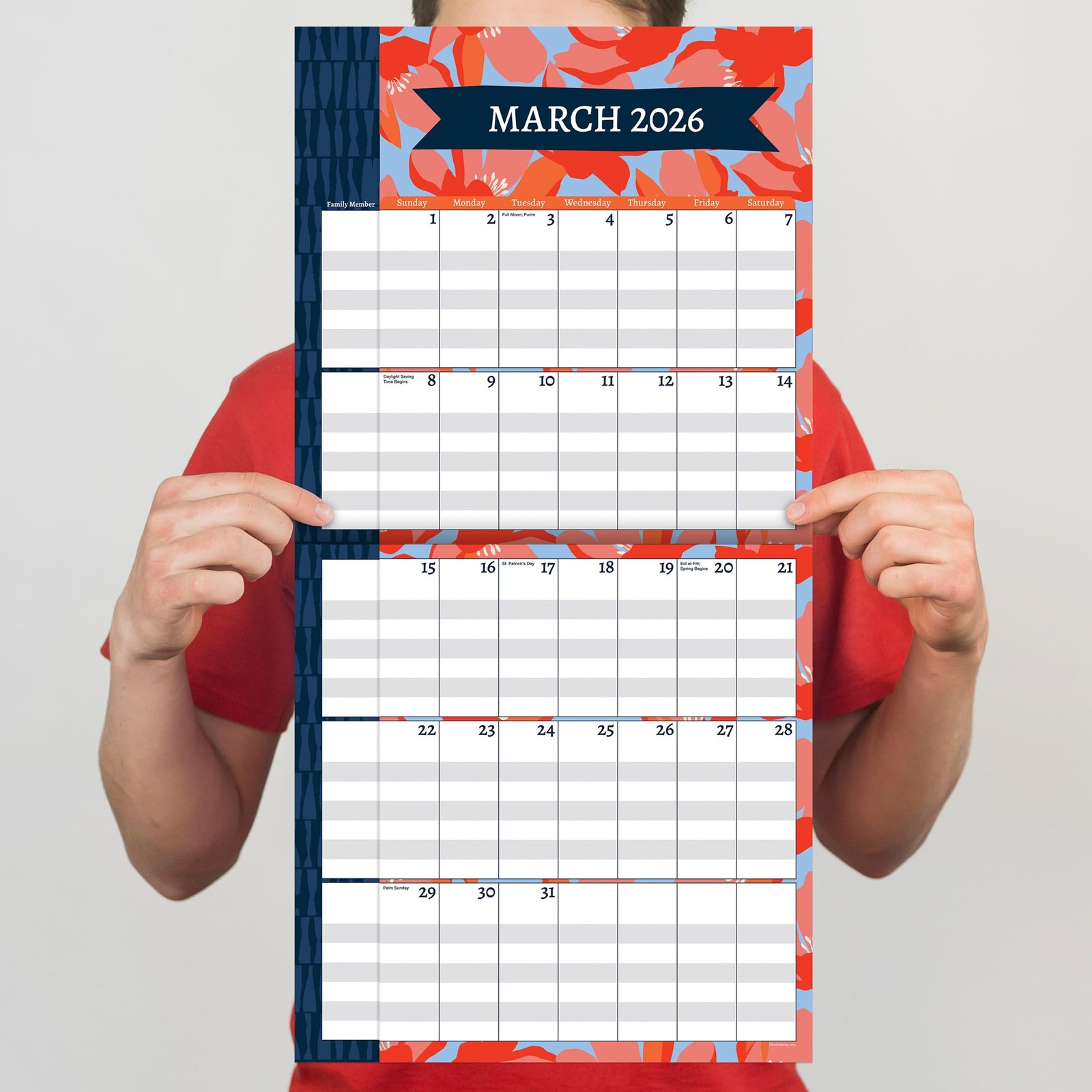 TF Publishing 2026 Mom’s Manager Wall Calendar – Large Grids for Wall, Multi