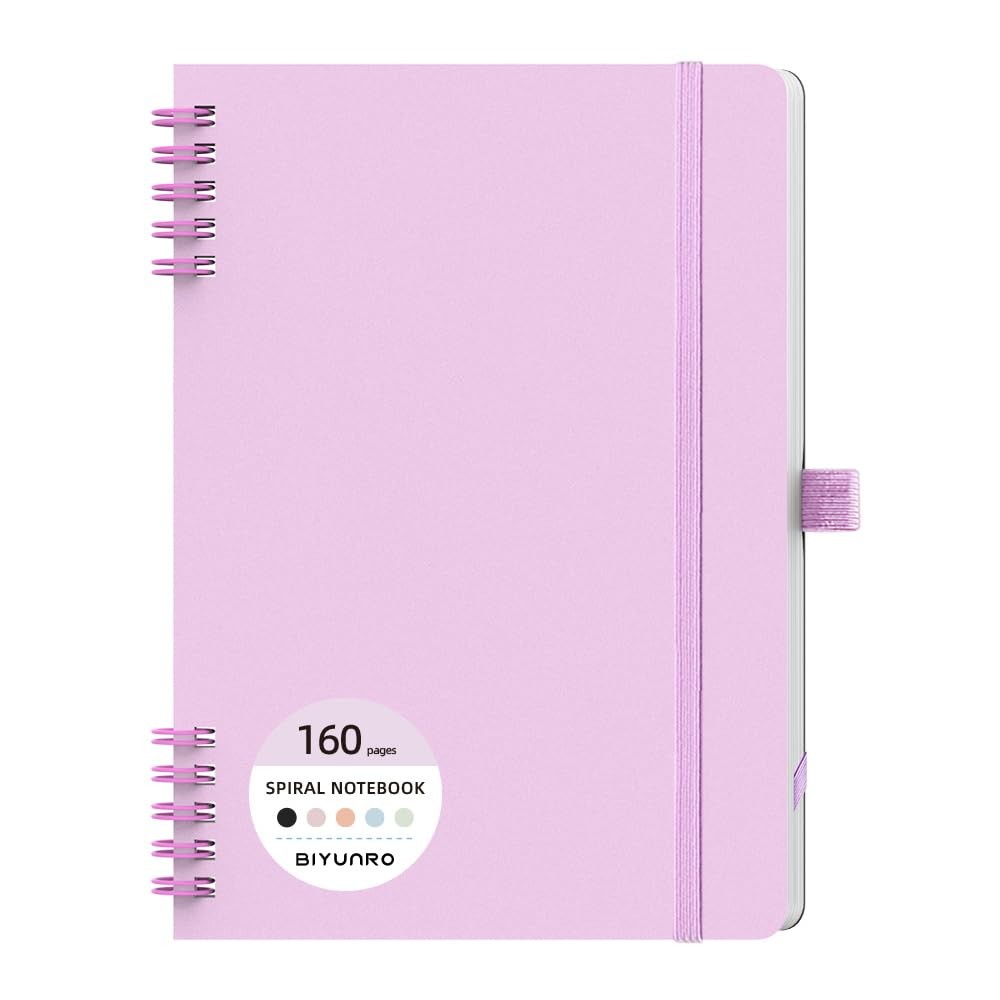 BIYUNRO Spiral Journal Notebook – Lined Journals for Writing, Purple