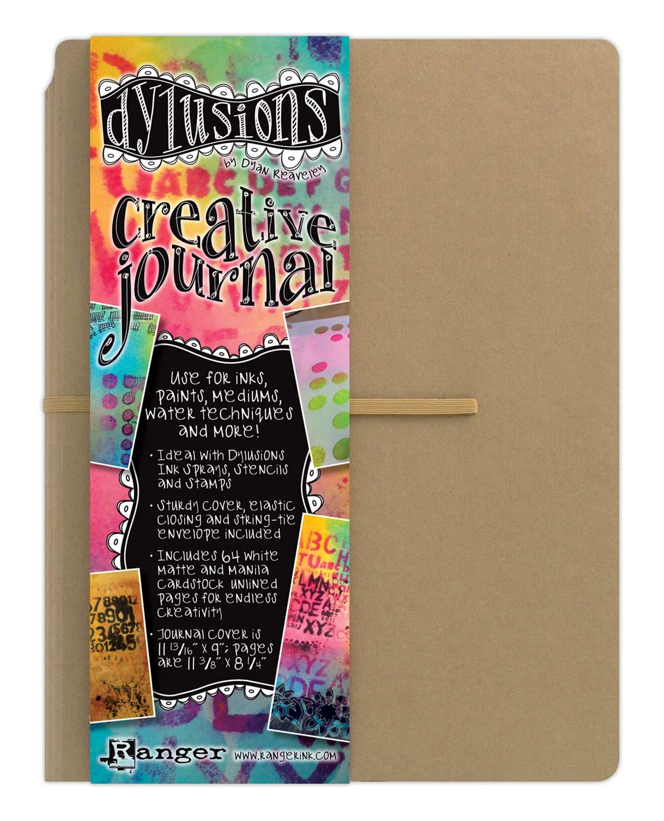 Dyan Reaveley Dylusions Multicolored Blank Journal 9X11 64 Pages With Closure