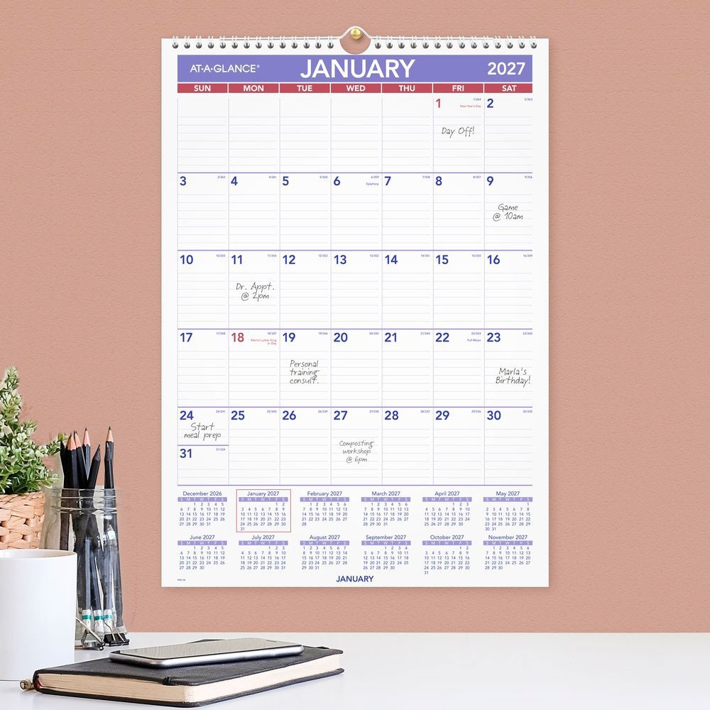 2026 At-A-Glance PM2-28 Monthly Wall Calendar, 12 x 17″