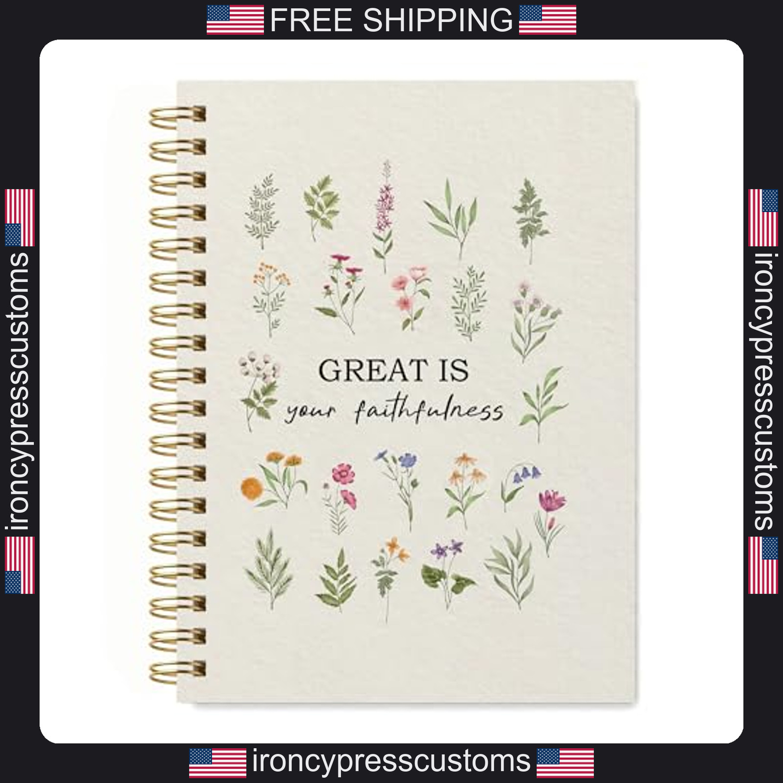 1 Bible Journal for Women Boho Wildflowers Prayer Spiral Notebook