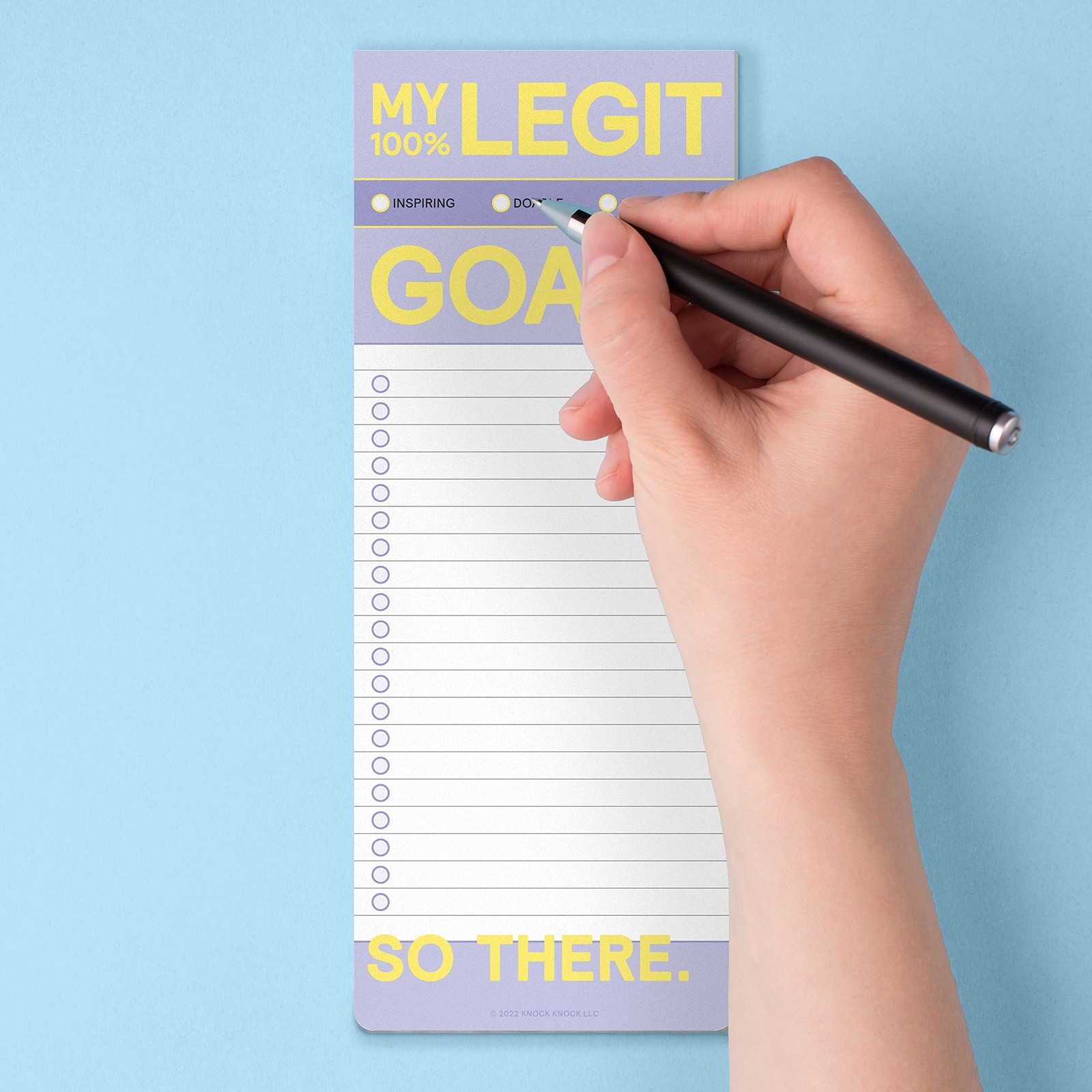 Knock Knock 1-Count My Legit Goals Make-A-List Pad – Daily Planner Pad & To Do