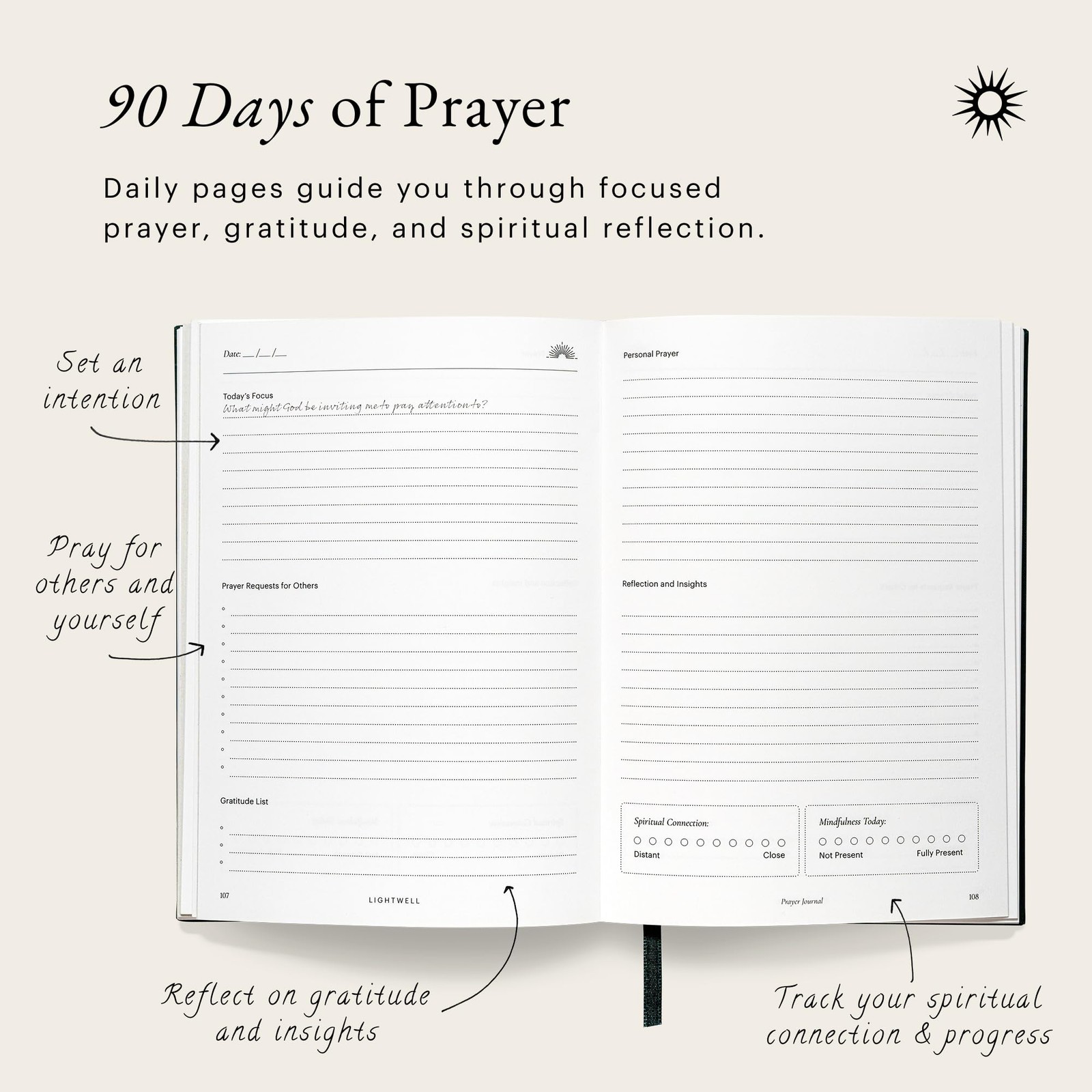 Prayer Journal for Women & Men: Guided Christian with Burnt Orange