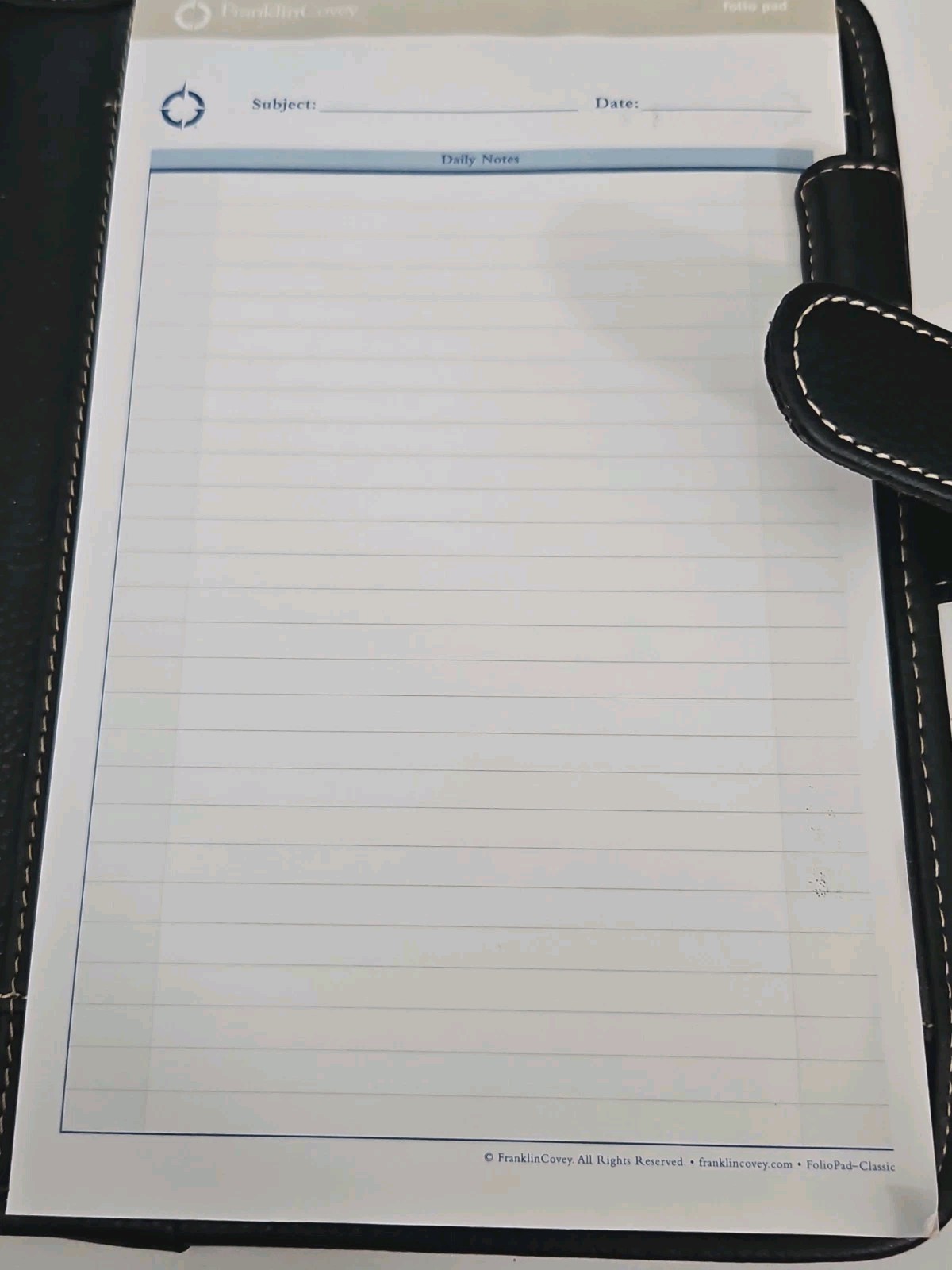 Franklin Covey 763500 Planner Notebook 9×7” Snap Closure Black “Leather”