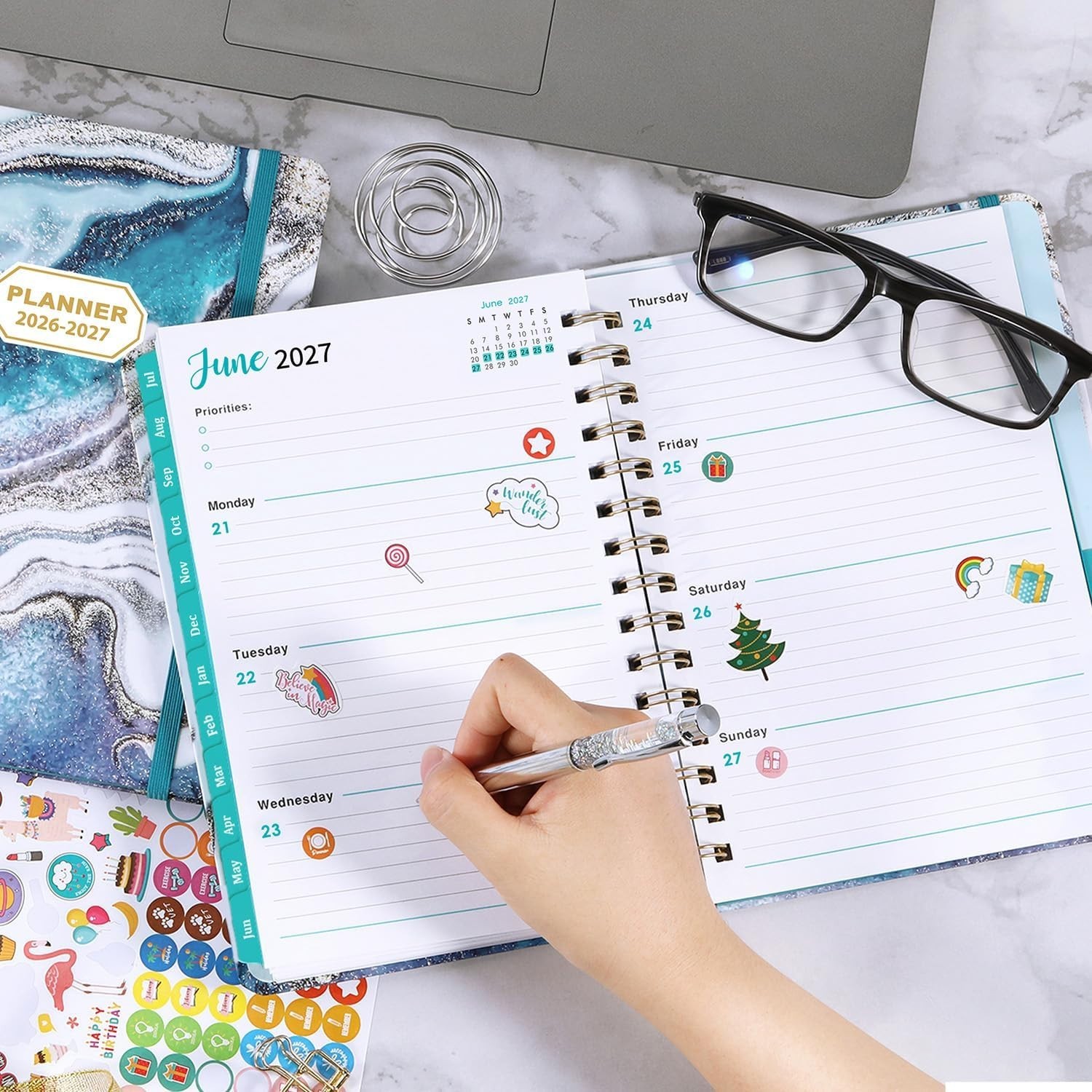 Blue 8.5 x 6.4 Inch Academic Planner 2026-2027 – Ideal for Schools & Offices