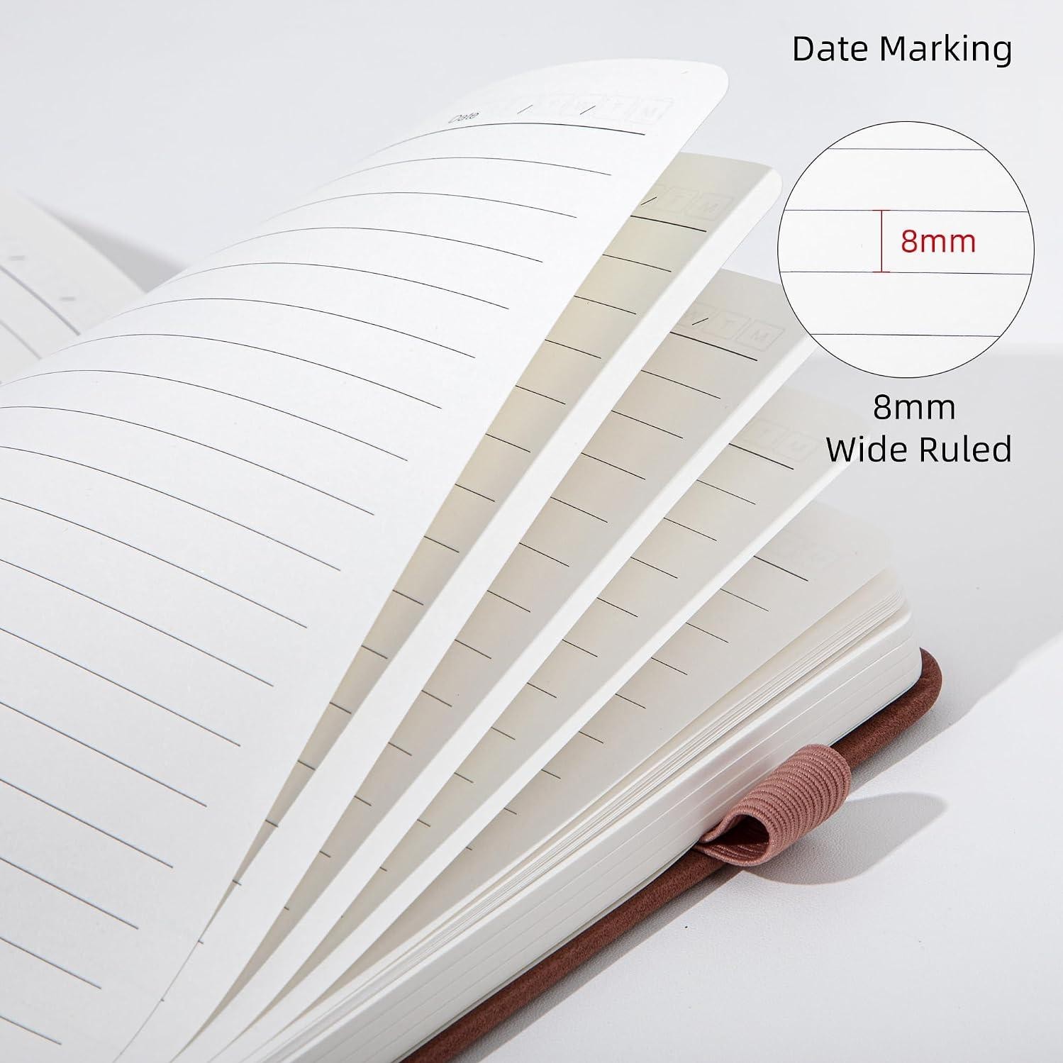 Lined Journal for Women Men 256 Pages 100 Gsm Thick Textured Leather Journaling
