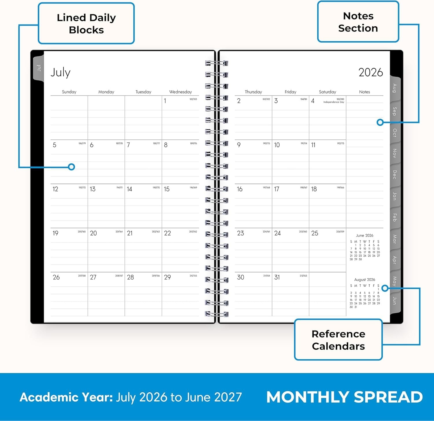 2026-2027 Academic Planner: 5″ x 8″, Durable Wirebound with Flexible Cover