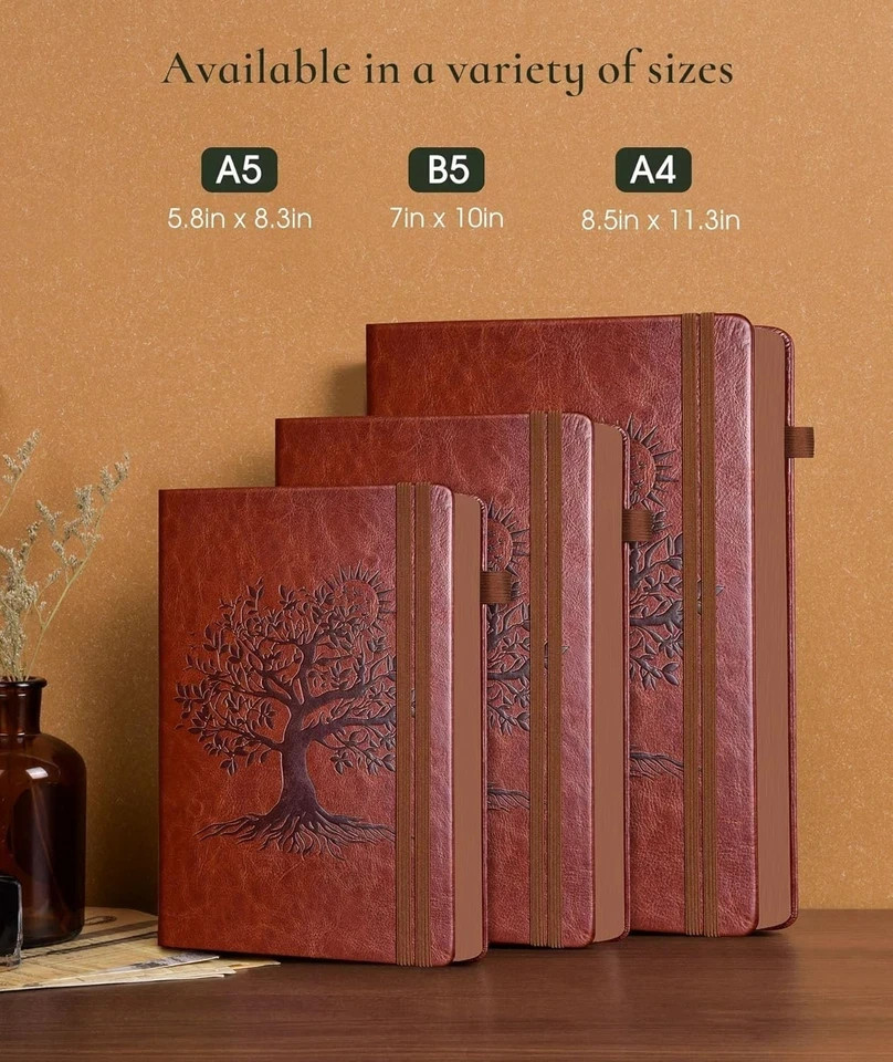 8.5×11 Inch Leather Journal A4 Lined Notebook for Work School Writing