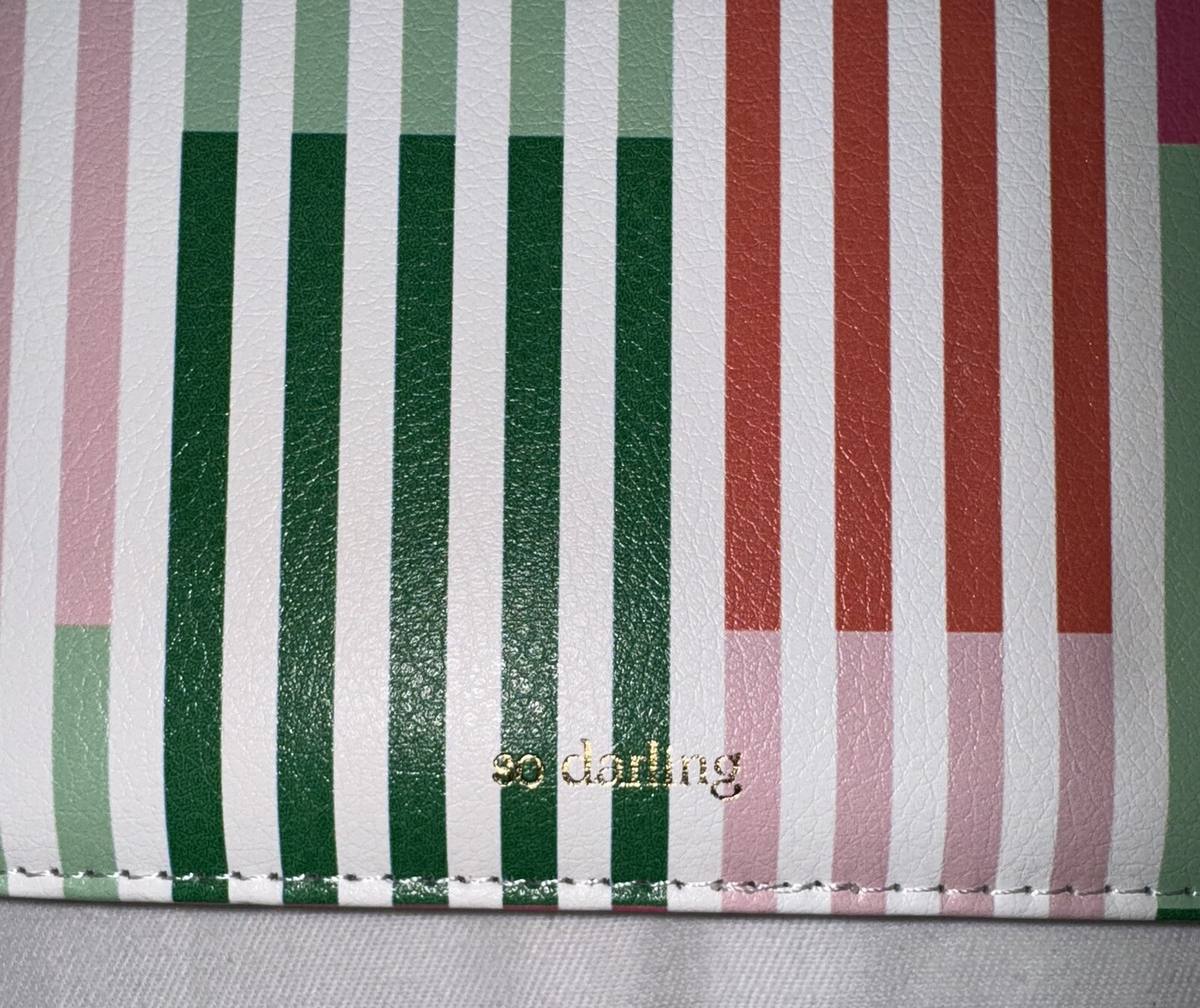 So Darling Folio Padfolio Pink, Coral, & Teal Stripes NEW