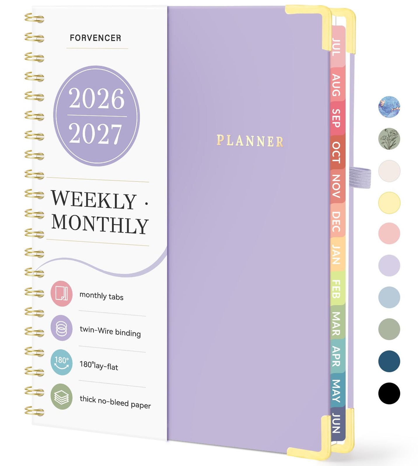 Forvencer Academic Planner 2026-2027, 8.5″x11″ (Jul 2026 – Jun 2027), Purple