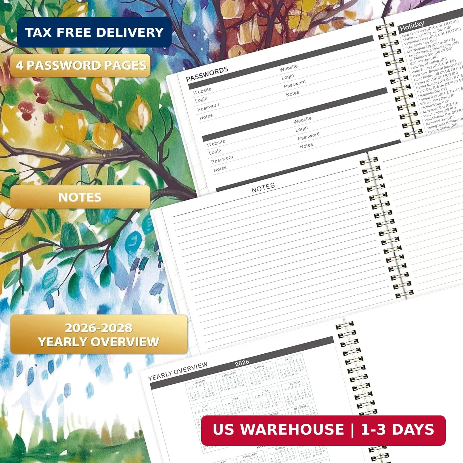2026-2028 Monthly Planner – 2026-2028 Planner from July 2026 – June 2028, 8.5”