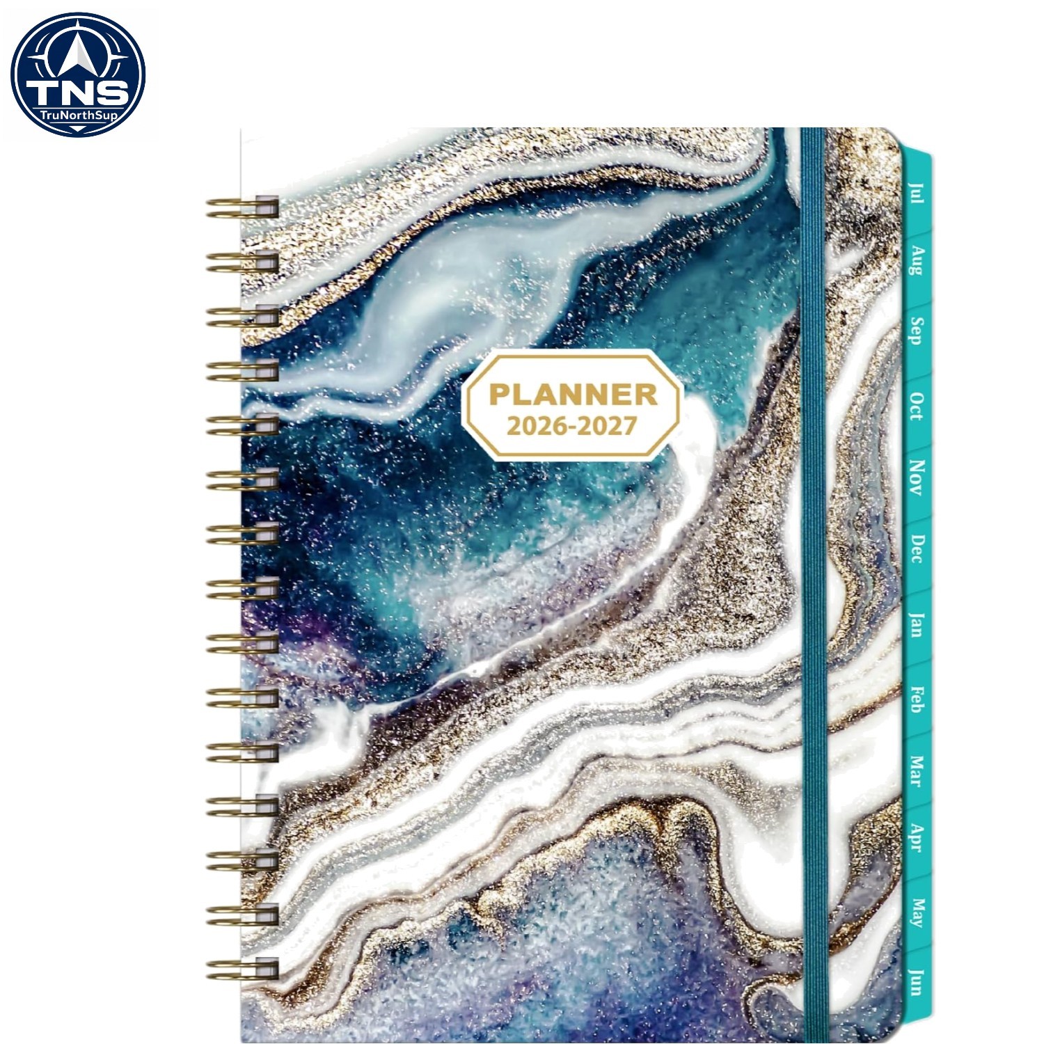 2026-2027 Academic Planner Blue 8.5×6.4 inches Weekly Monthly Tabs Elastic Band