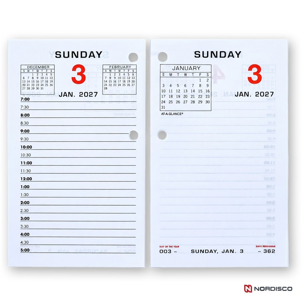 2026 At-A-Glance E017-50 Daily Calendar Refill with Monthly Tabs, 3-1/2×5-27/32″