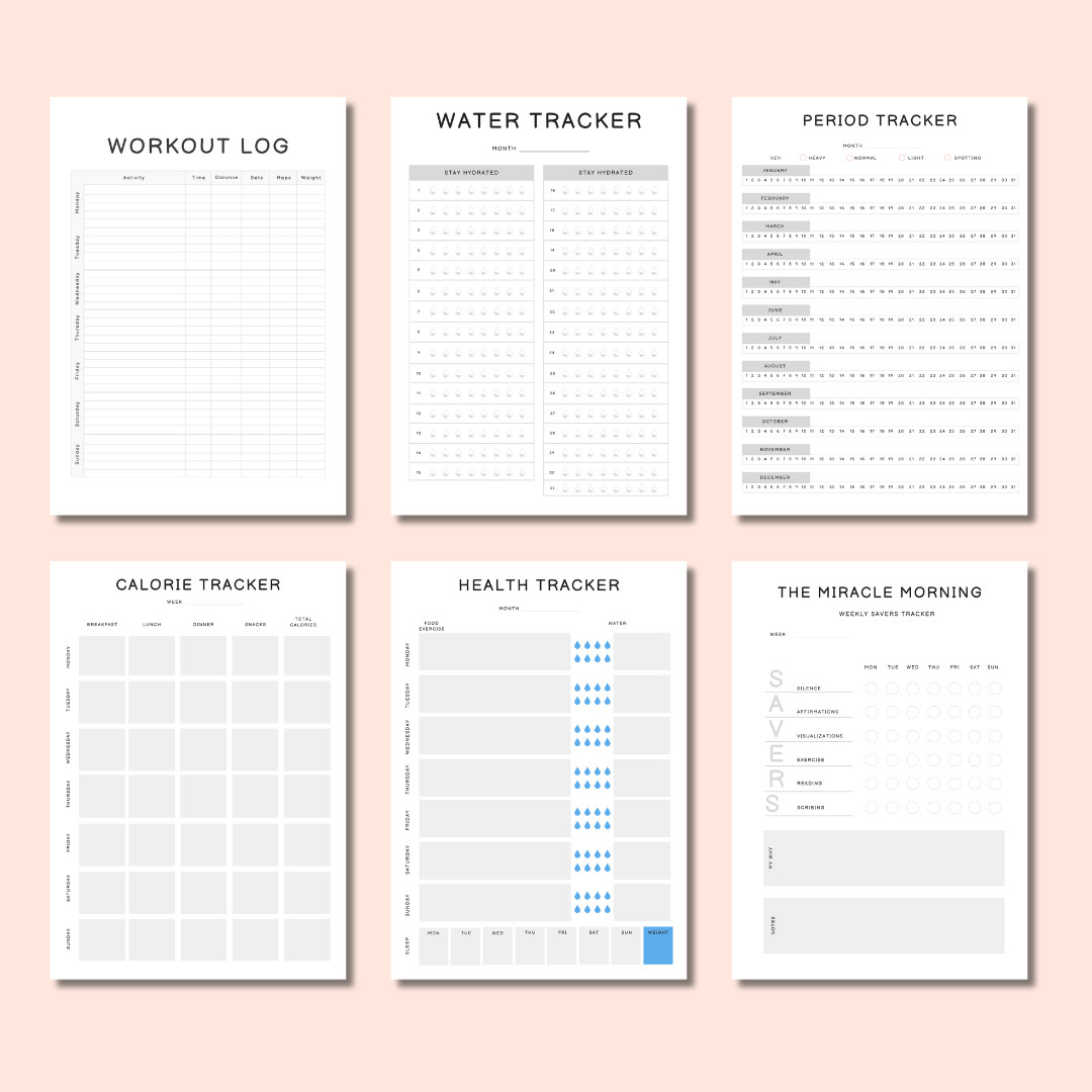 ULTIMATE LIFE TRACKER BUNDLE – 30+ Printable Planner Pages Digital Download