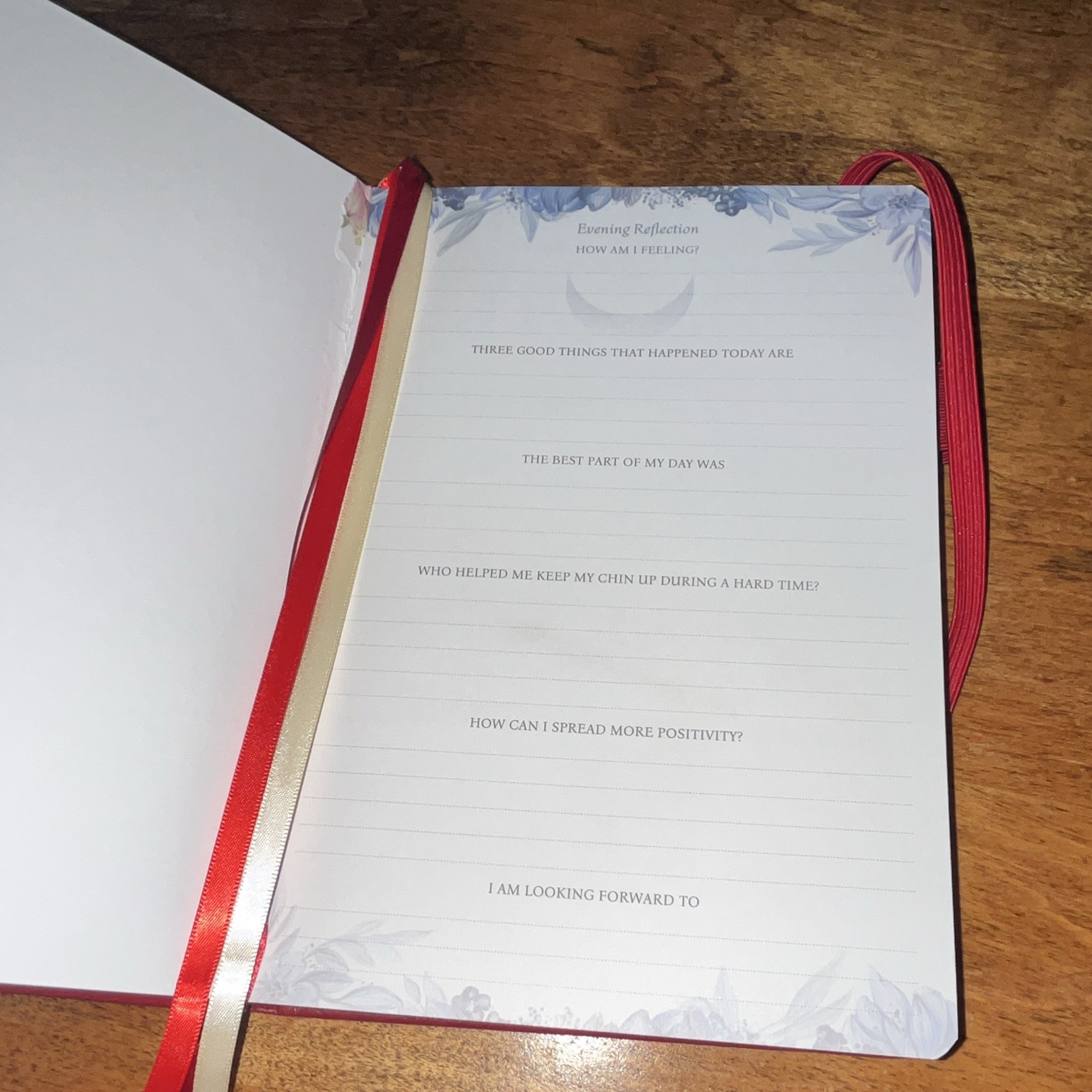 Legends Red Gratitude Journal Notebook with Elastic Band Closure, daily guided