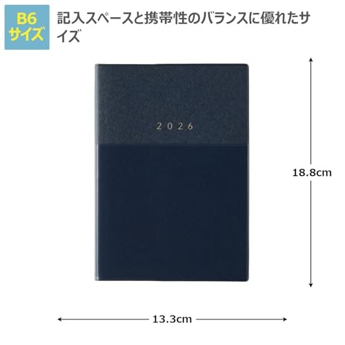 NOLTY Planner 2026 B6 Weekly Ecrit B6 Memo (Navy)