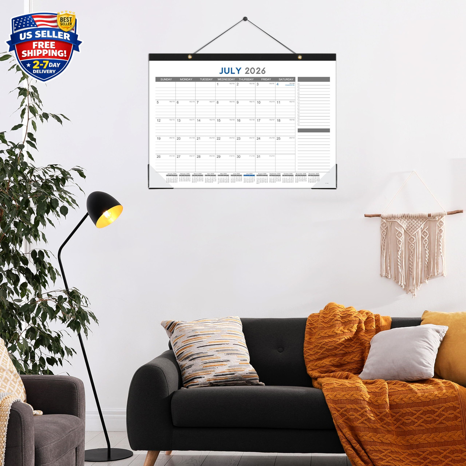2026-2027 Large Desk Calendar Pad, 18-Month (17″ x 12″) with Corner Protectors