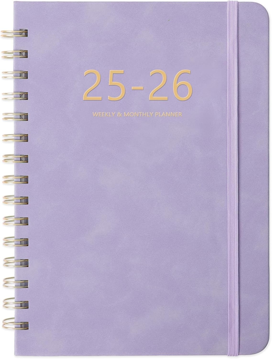 Academic Planner 2025-2026 Purple Faux Leather Weekly Monthly 6.4×8.5