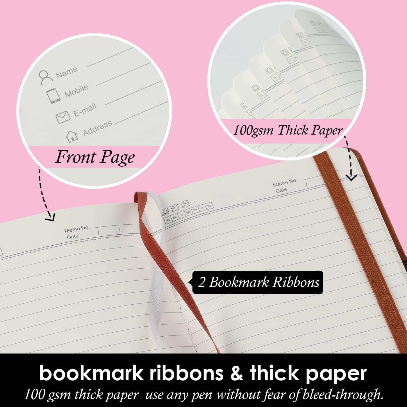 NIRMIRO 3 Pack Pocket Notebook Journals, Small Notepad Notebooks for Note Taking