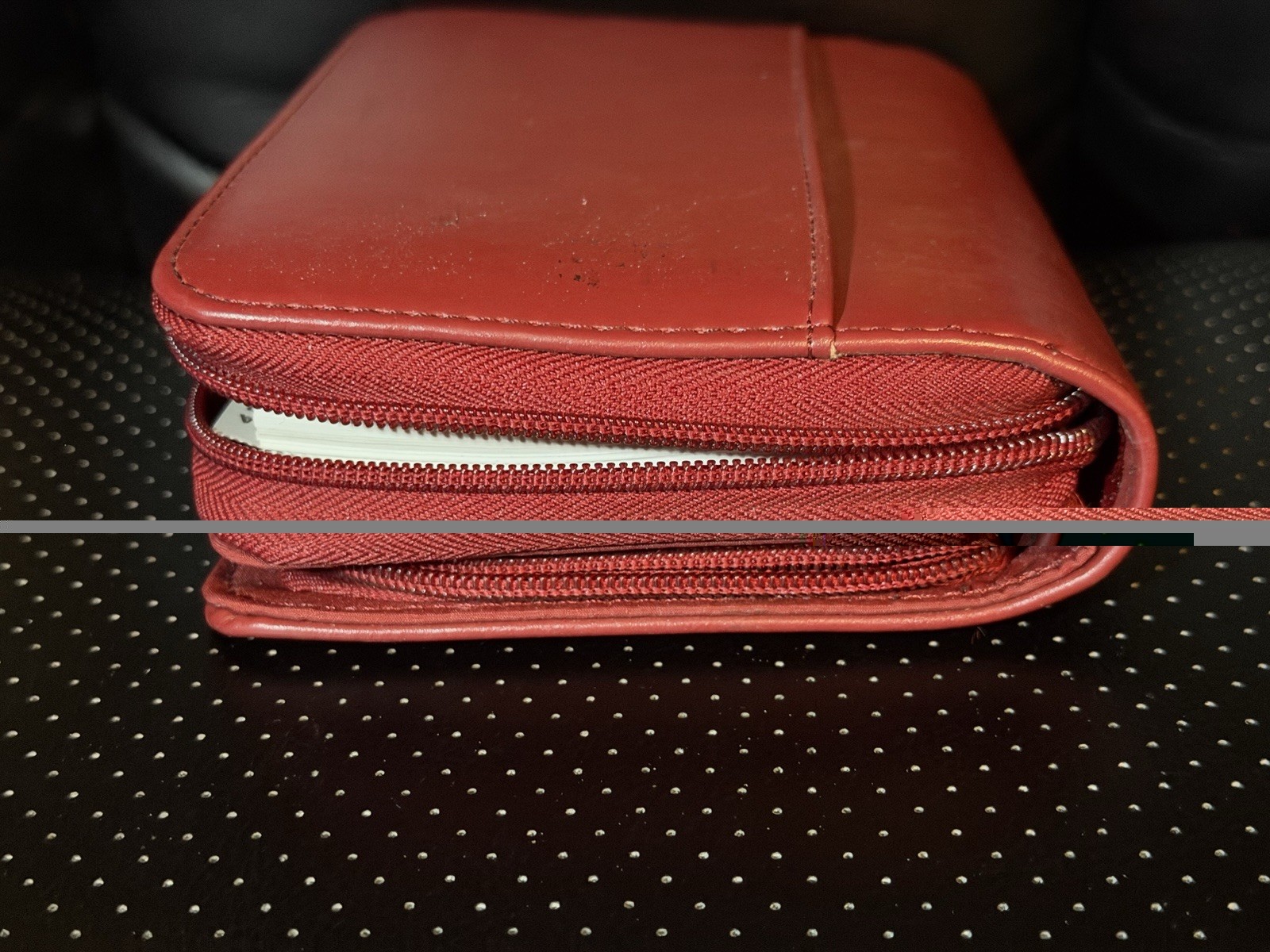 Mundi Mundex Daily Planner Address Book Maroon Zip Close Organizer Red Wallet