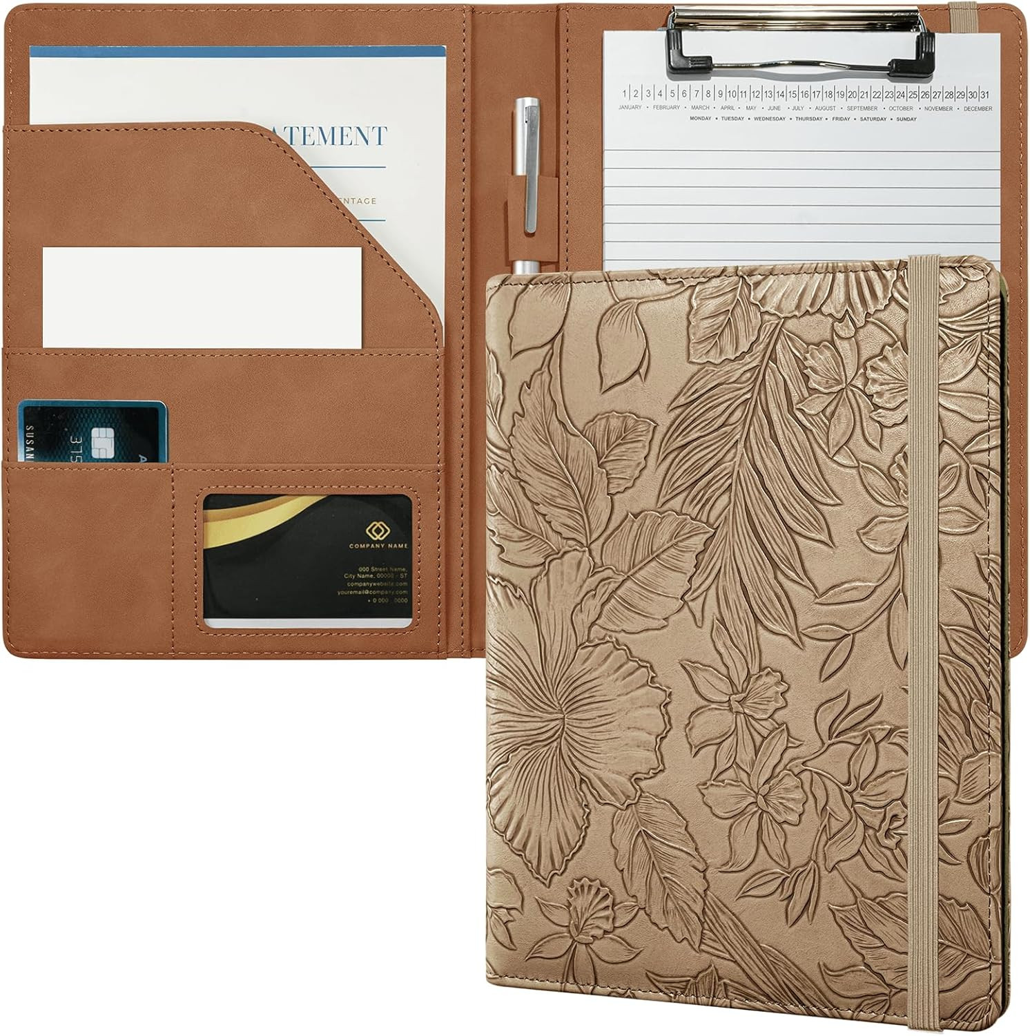 Small Padfolio Clipboard Folder for 5X8 Inch Writing Pads, Compact A5 Portfolio