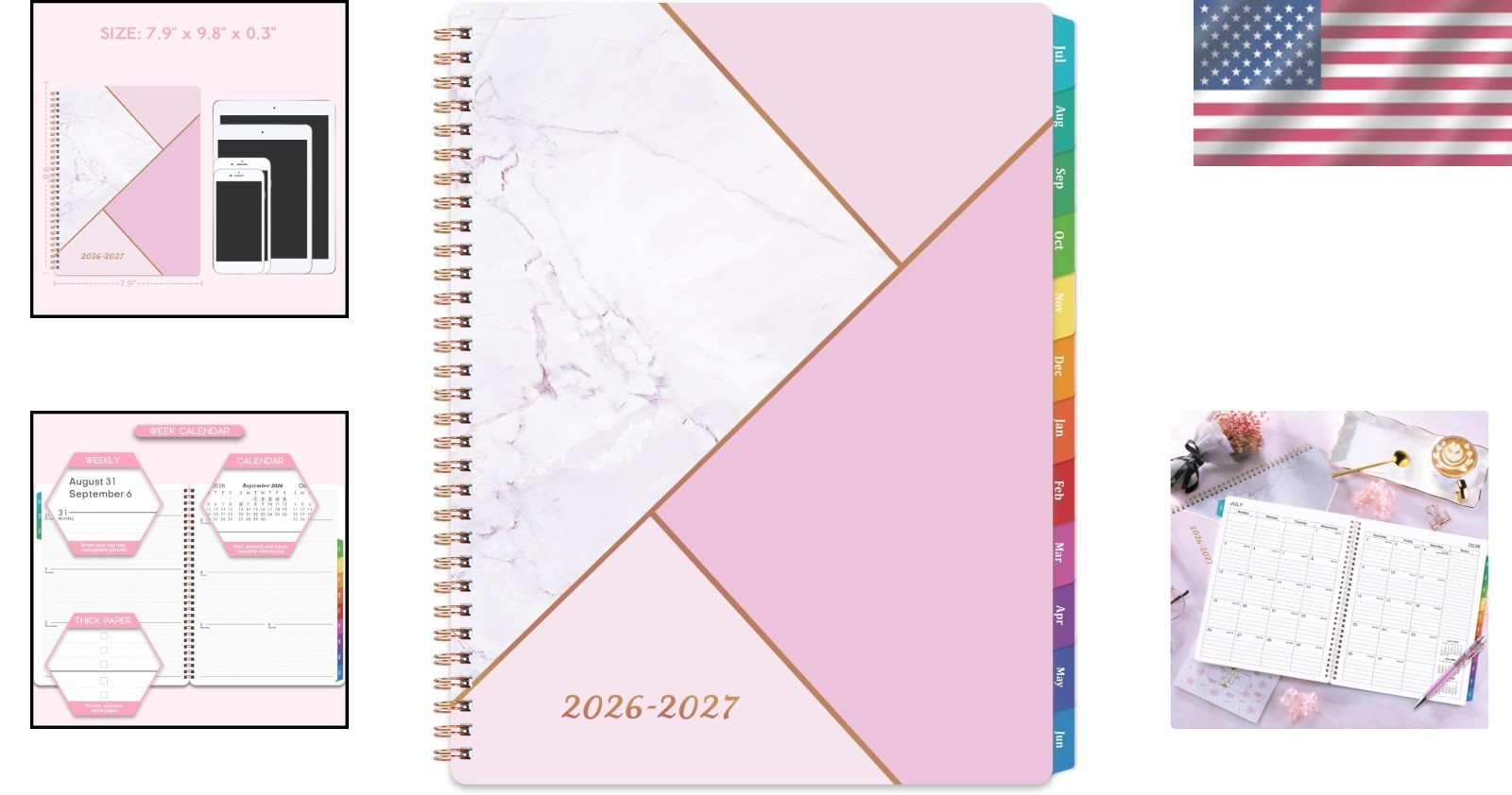 8×10 Academic Planner 2026-2027 – Weekly, Monthly, and Stylish Design