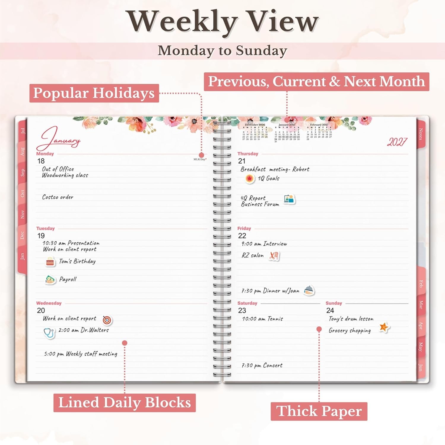 Planner 2026-2027 8.5×11, Academic Monthly and Weekly Calendar Planner, Jul …
