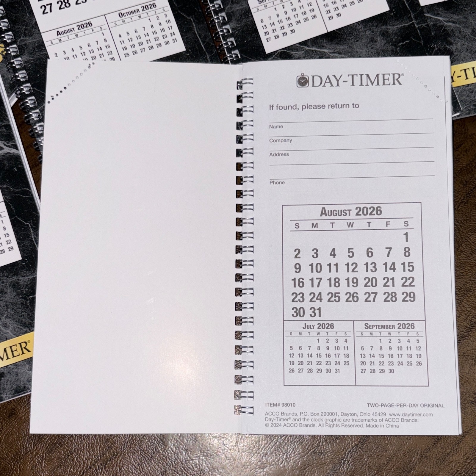Day-Timer July 2026-June ’27 Pocket Wirebound 2 Page/Day Original Planner Refill