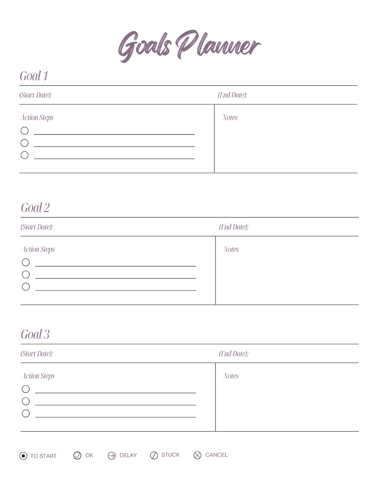 Digital Goal Planner PDF | Goodnotes iPad Planner, SMART Goals & Vision Board
