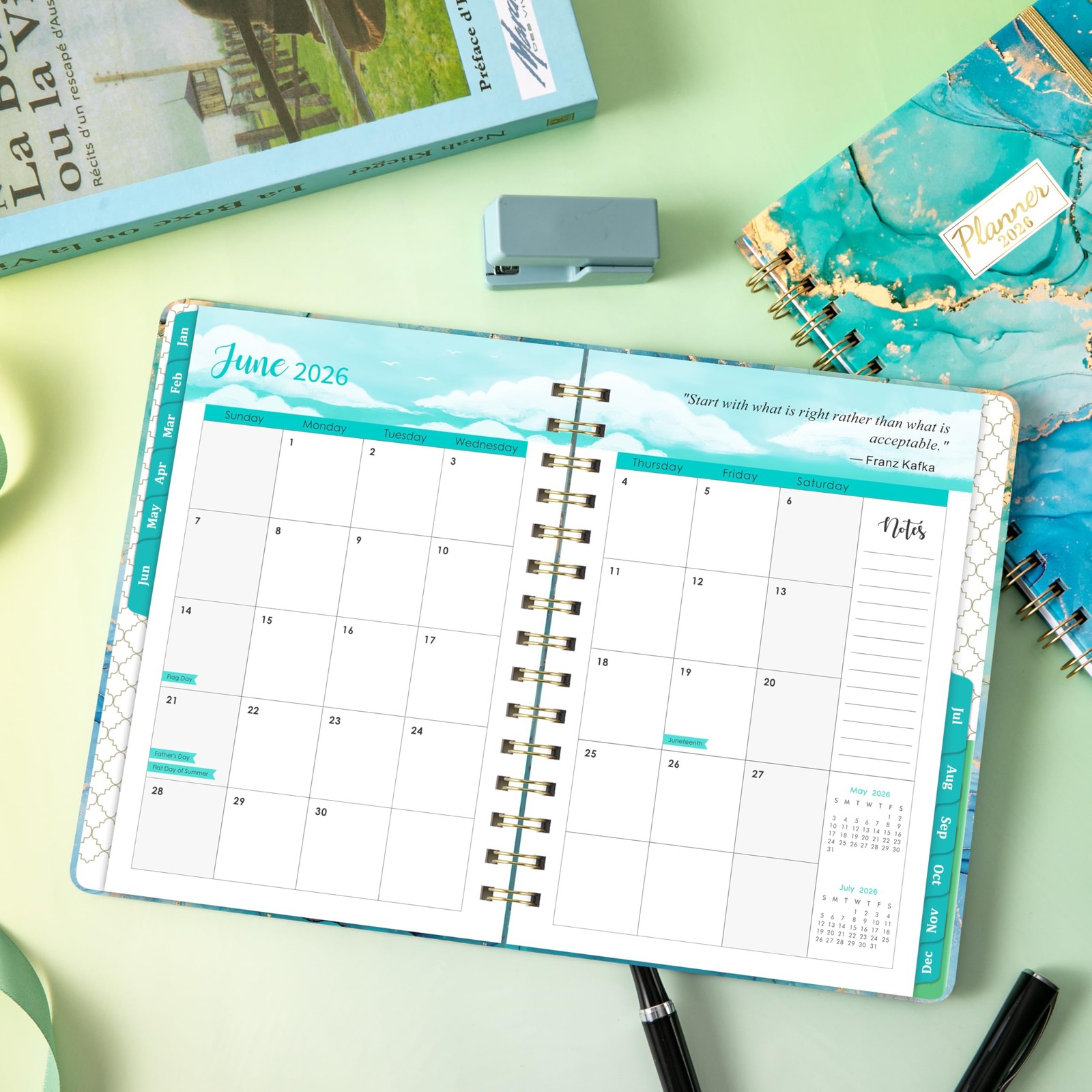 2026 Weekly & Monthly Planner with Tabs, Hardcover, Daily Organizer, 6.4″x8.5″