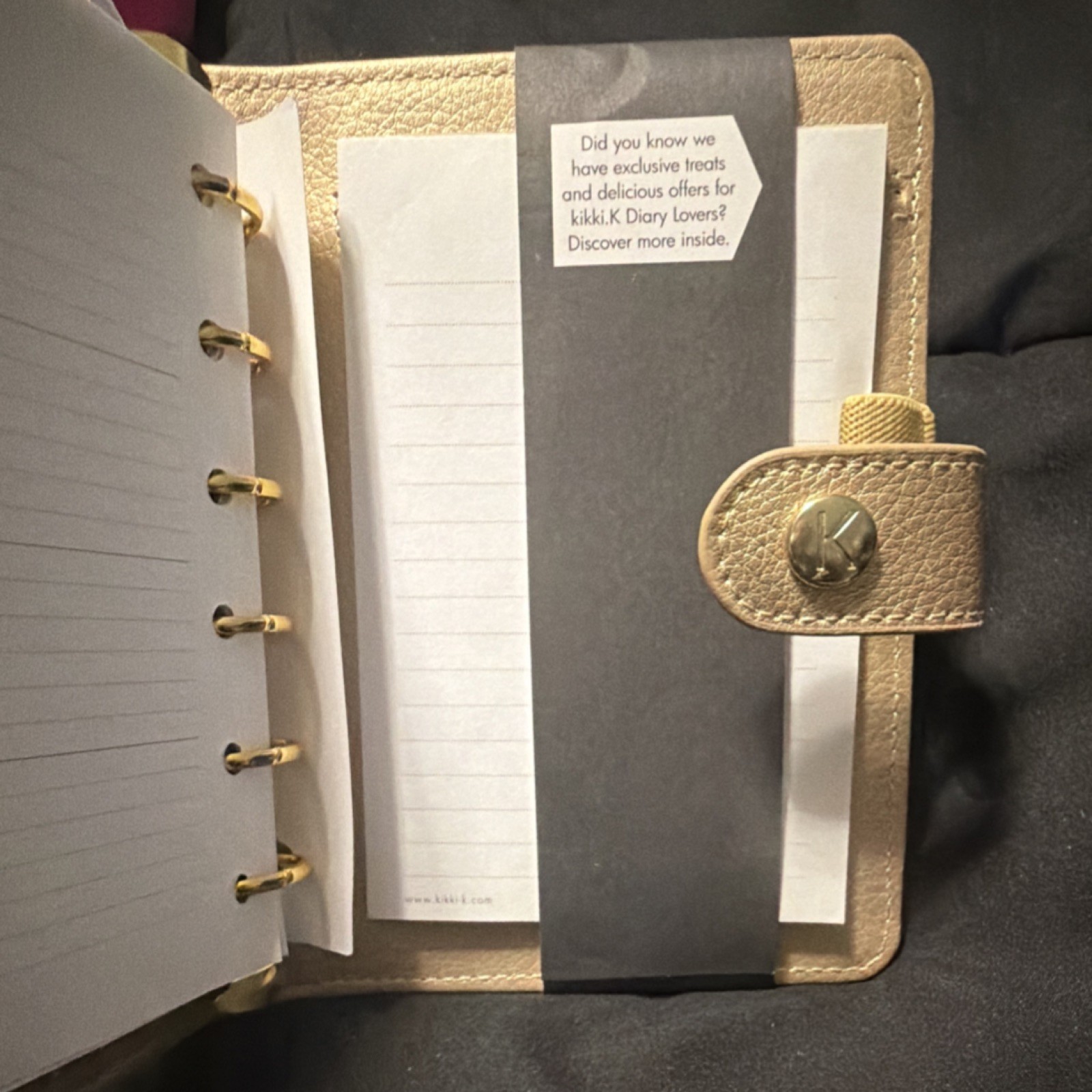 kikki.K Gold Weekly Monthly Refillable Organizer Planner with Card Pockets