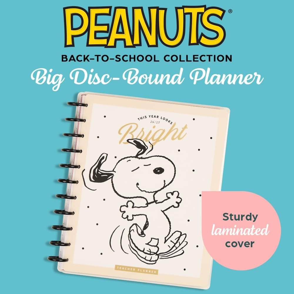 Happy Planner Peanuts Disc-Bound 12-Month Academic Planner, July 2026–June 2027,