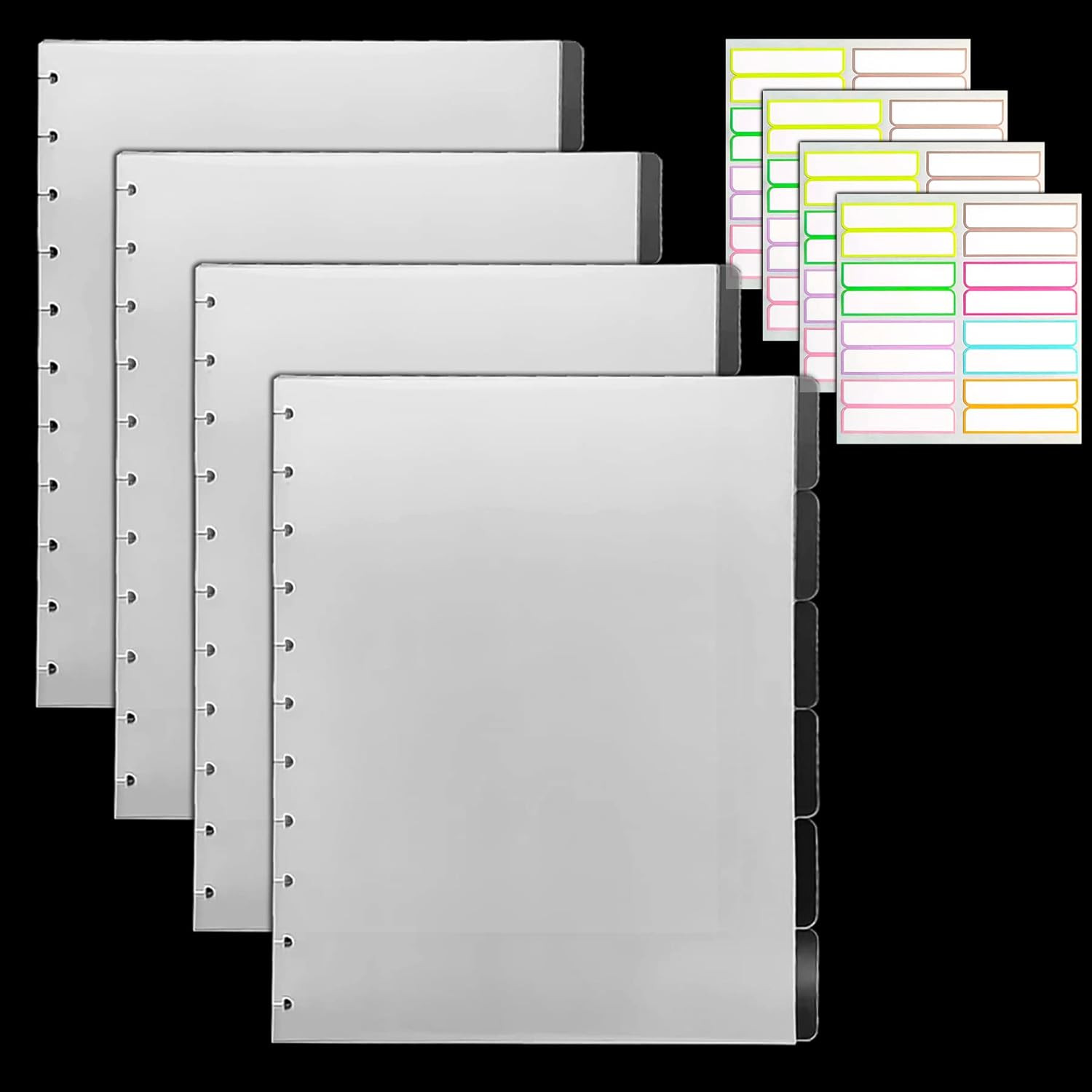 Letter Poly Tab Dividers for Discbound Notebooks, Disc Bound Planner Supplies Di