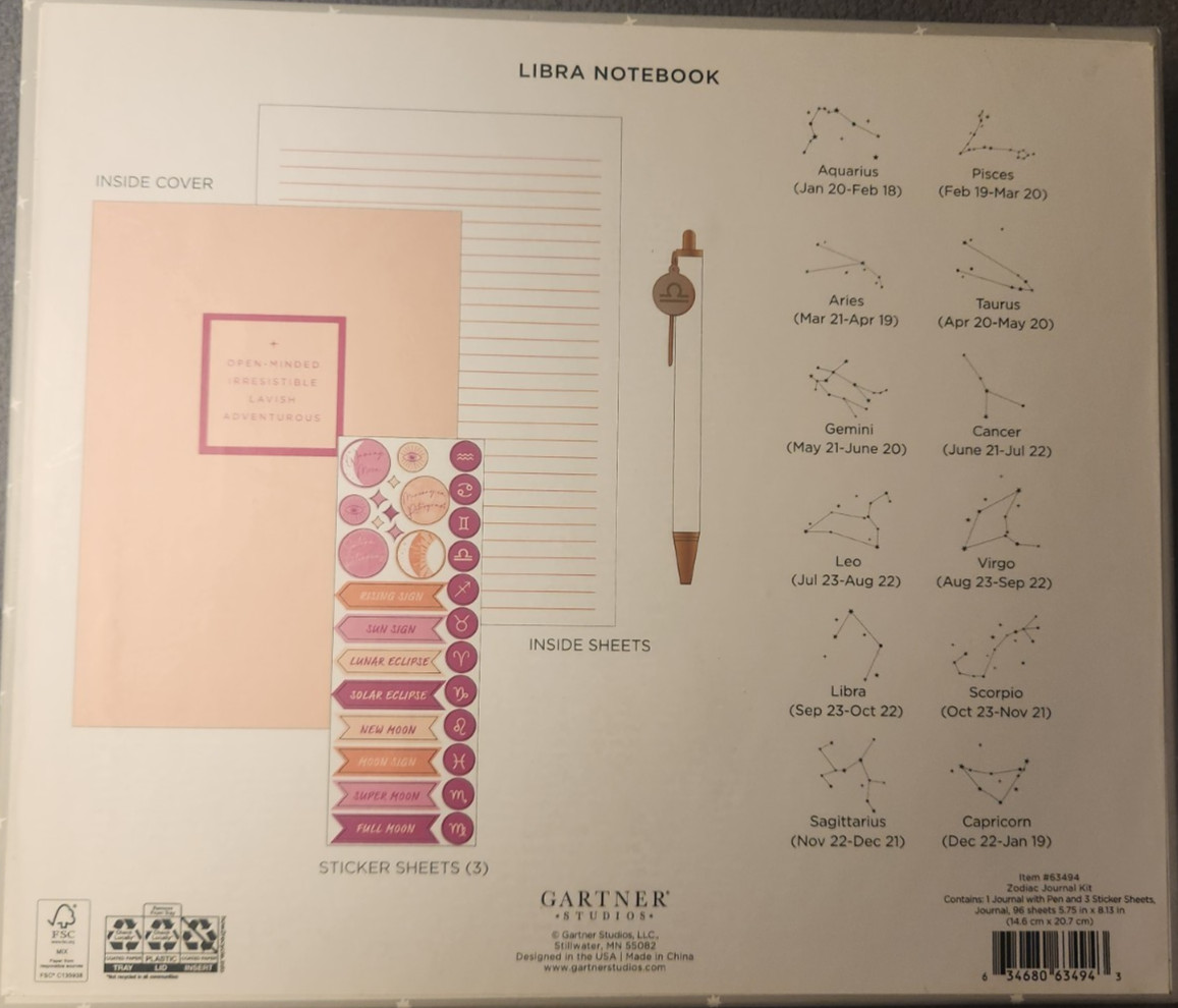 Gartner Studios Libra Astrology Casebound Flex Journal Set, 5.75×8.125, 96 Sheet
