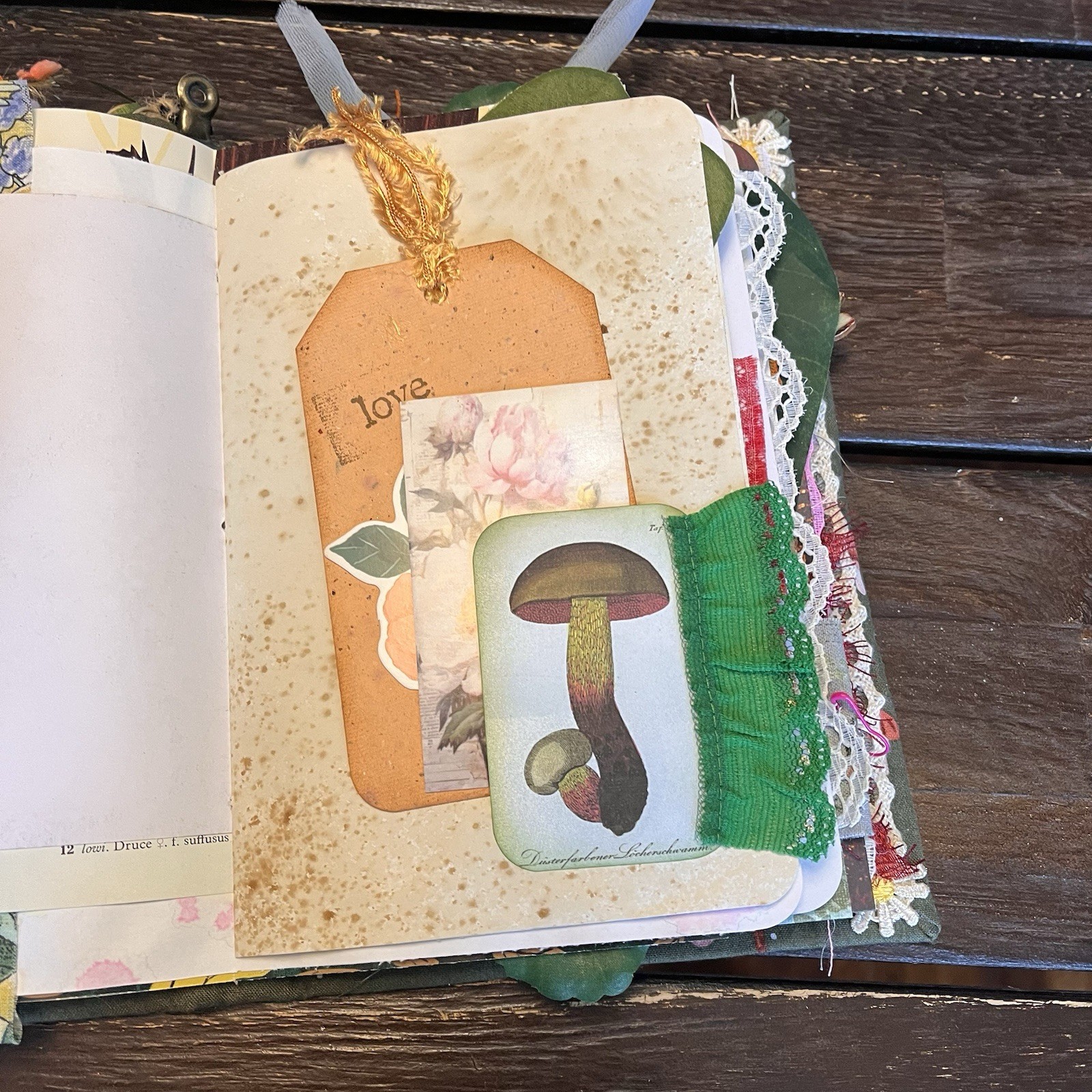 Mushroom Nature Junk Journal Woodland Softcover Decorated 3 Signatures