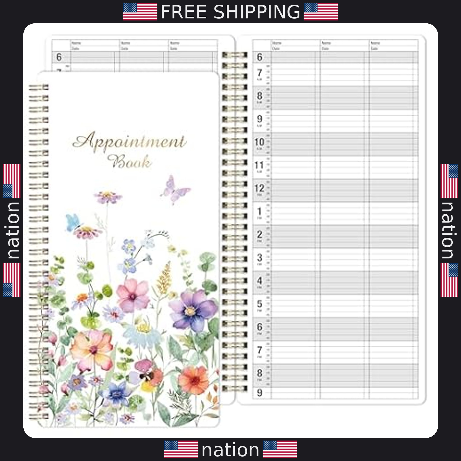Undated Salon Appointment Book ? 200 Pages, Hourly Schedule, Twin-Wire Binding