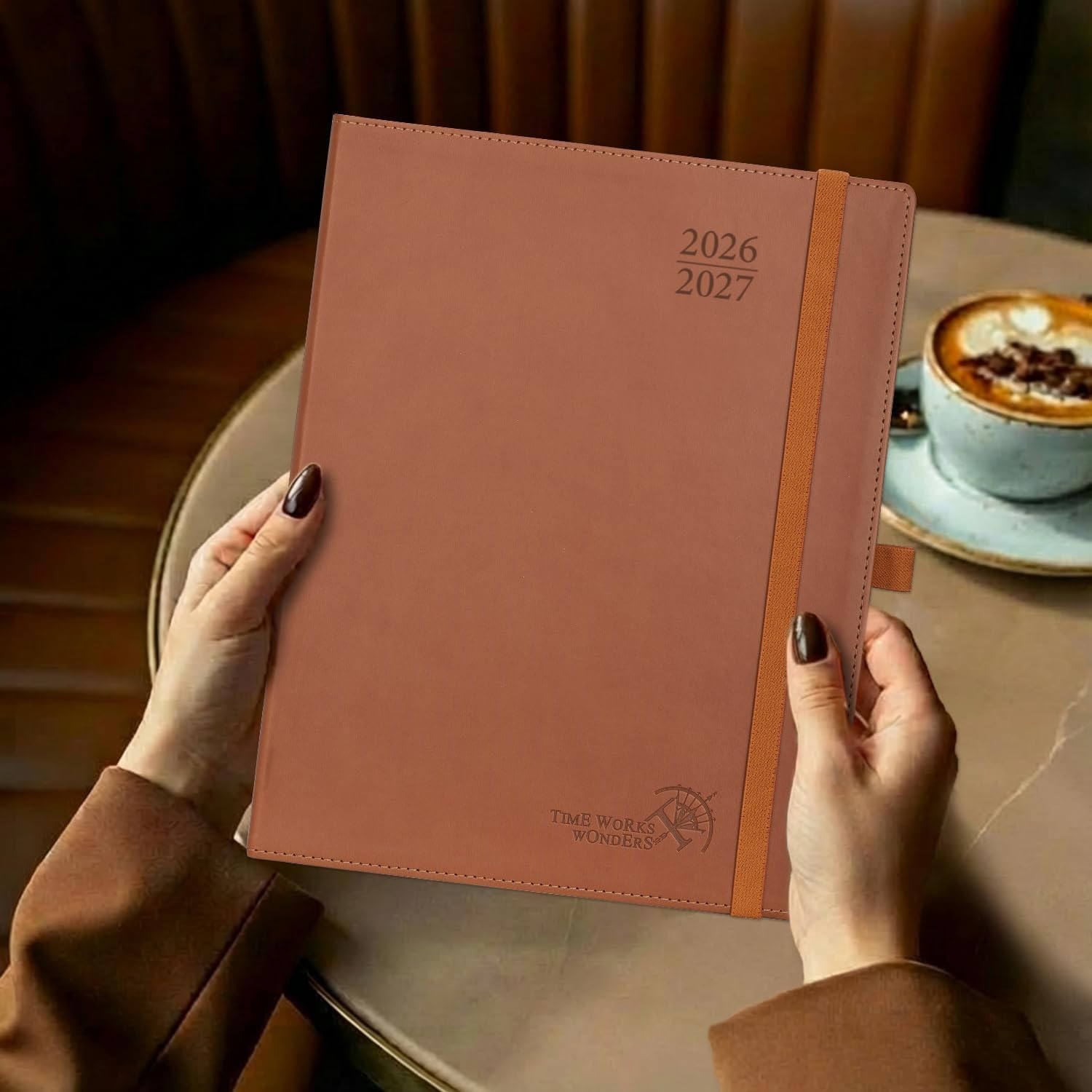 Hourly Appointment Book, July 26-June 27 – Leather Cover