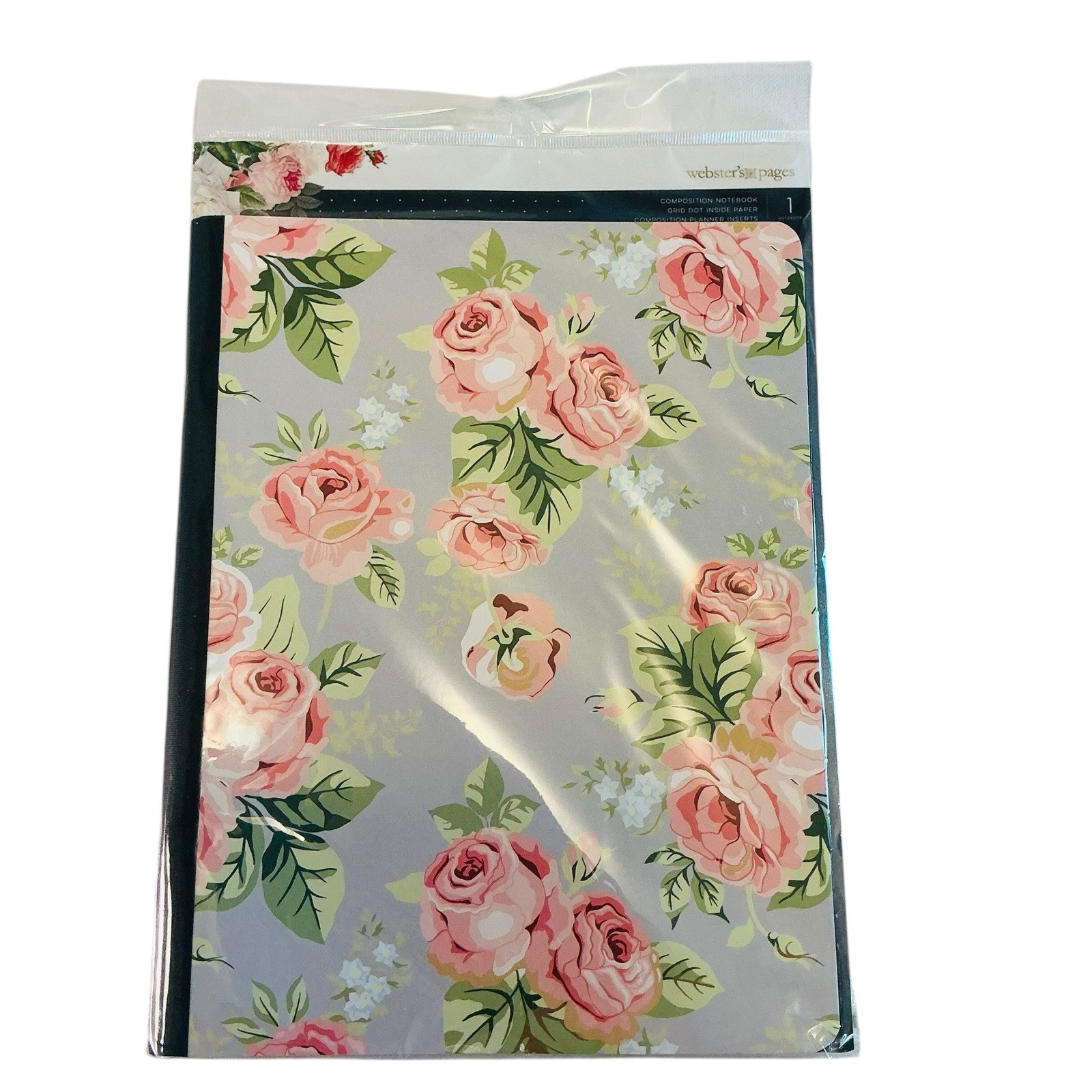 Composition Notebook Planner ~Dot Grid~ FLORAL Roses Webster’s Pages 7.5 x 9.75